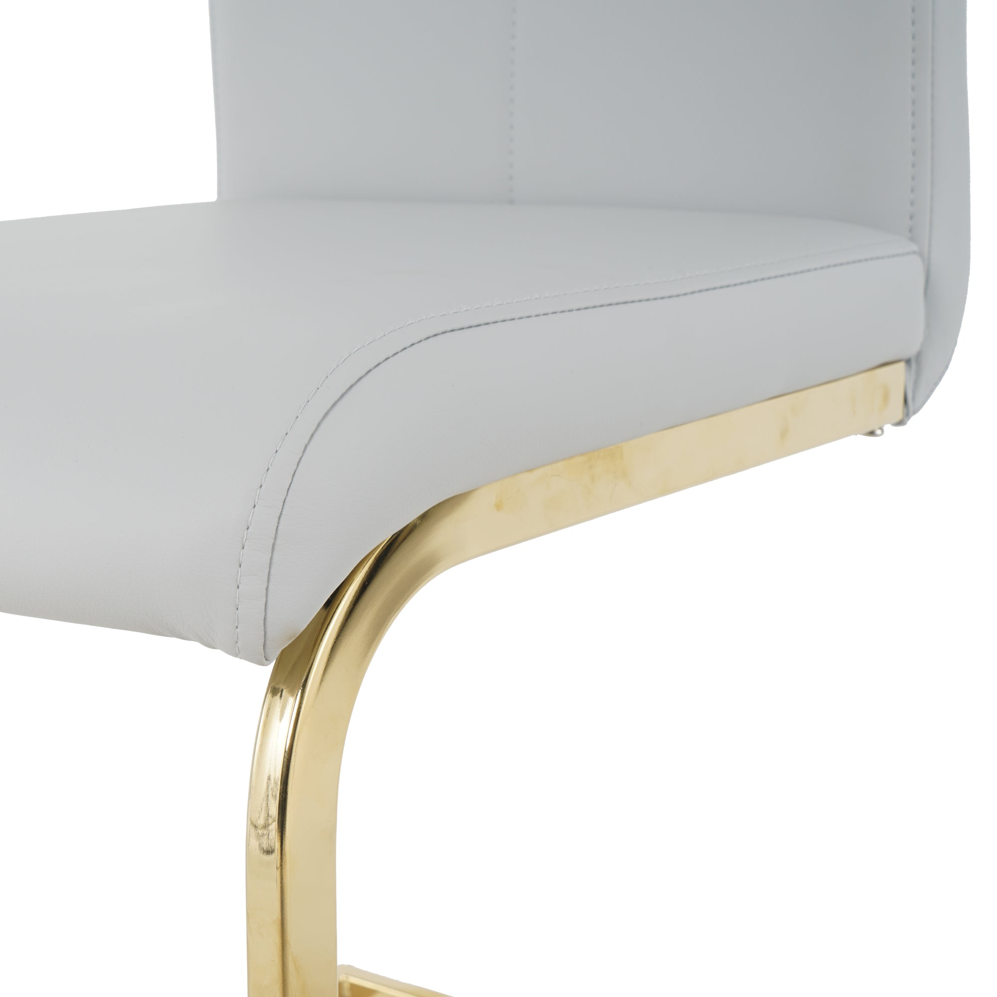 Modern Dining Chairs with Faux Leather Padded Seat Dining Living Room Chairs Upholstered Chair with gold Metal Legs Design for Kitchen, Living, Bedroom, Dining Room Side Chairs Set of 4