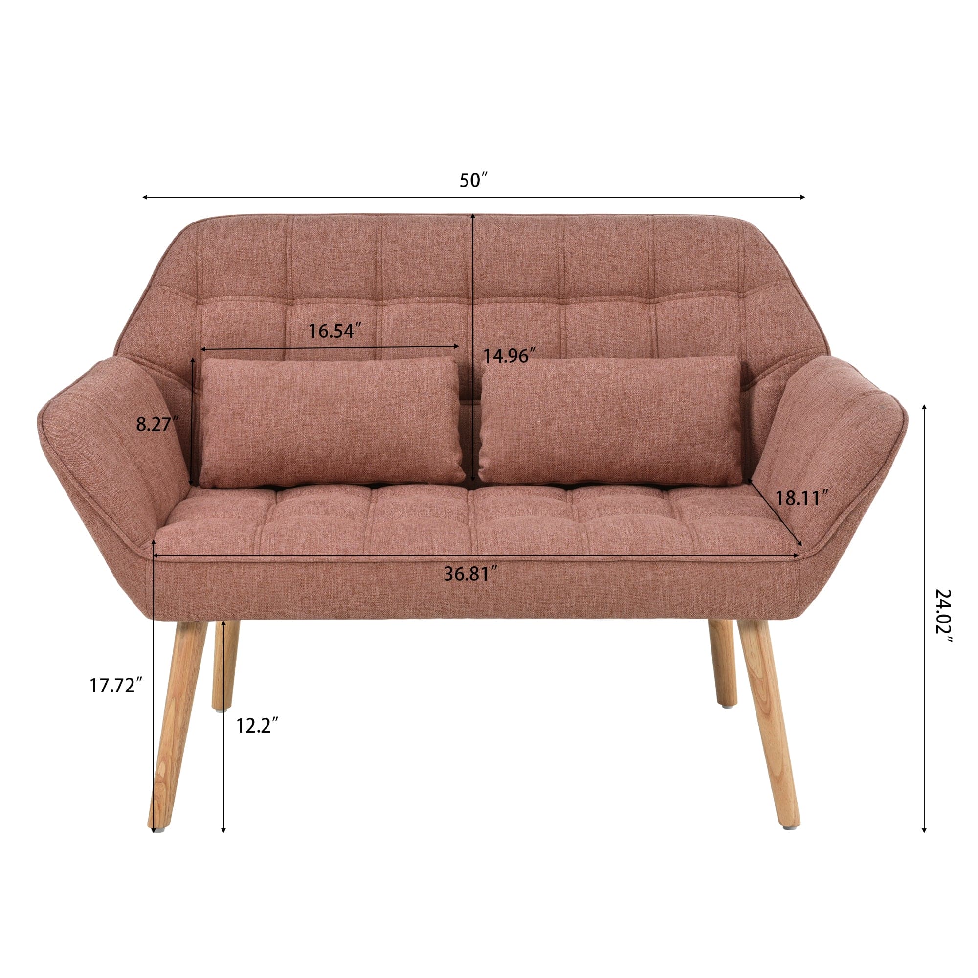 50 "width Loveseat sofa - Ergonomic with pillow