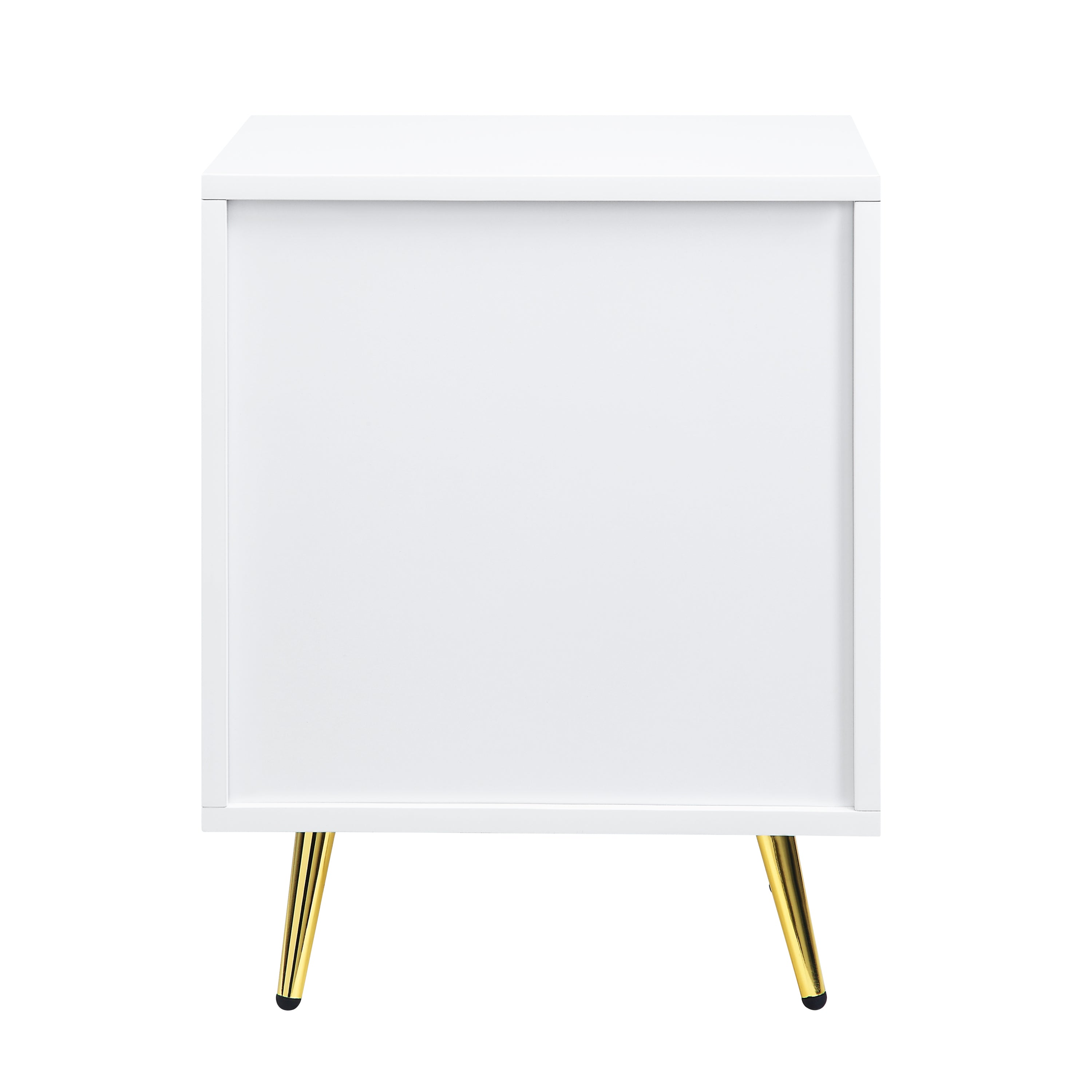 ACME Gaines Nightstand, White High Gloss Finish BD01035