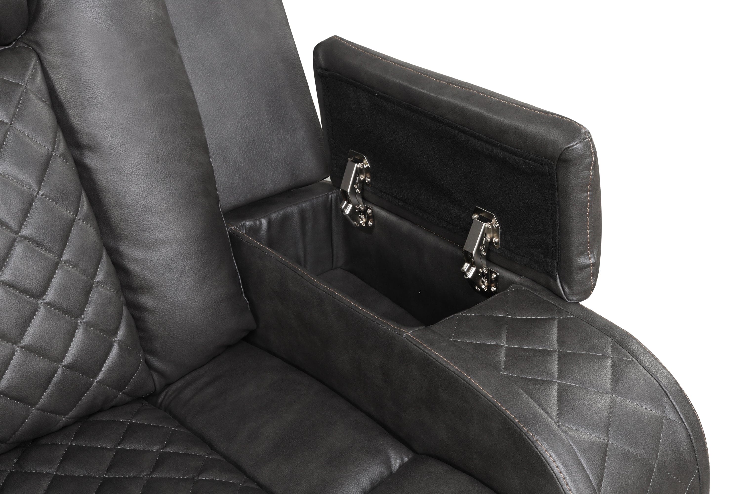 Benz LED & Power Reclining Loveseat Made With Faux Leather in Black