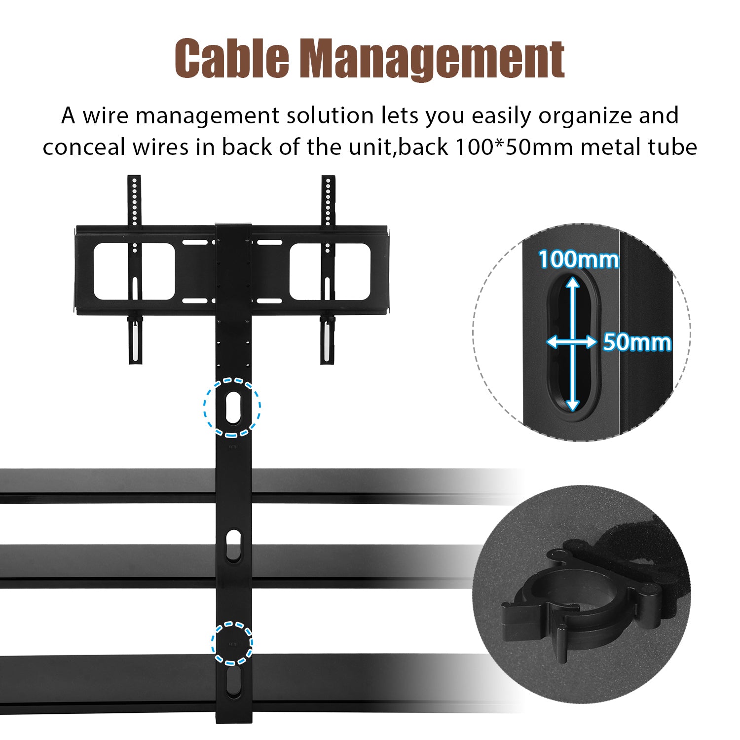 Universal Swivel Entertainment Center Black Tempered Glass Height Adjustable Universal Swivel Glass Floor Media Storage Stand With Mount Metal Tube With Heat transfer print TV Stand