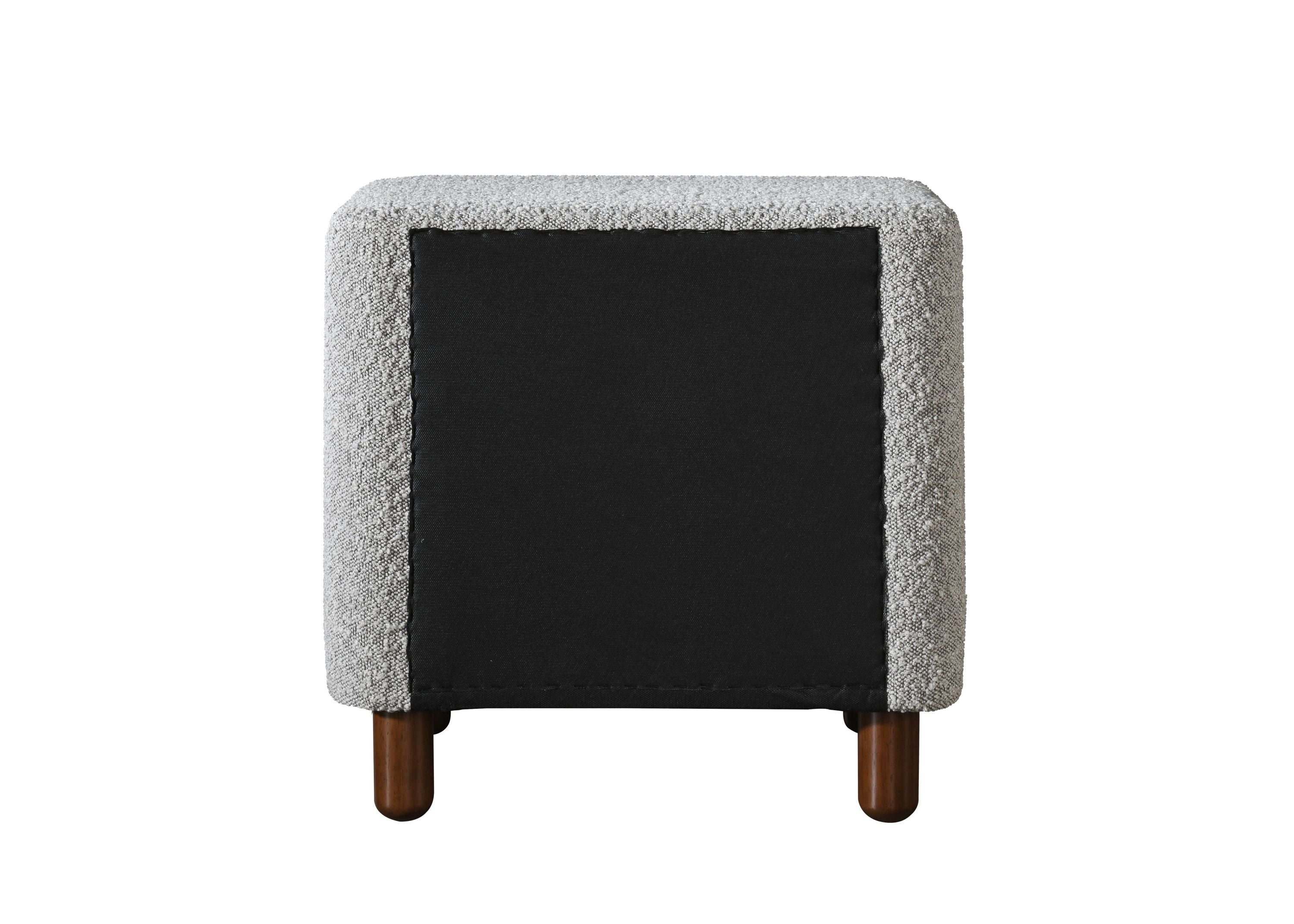 ACME Cleo Nightstand, Gray Boucle BD02473