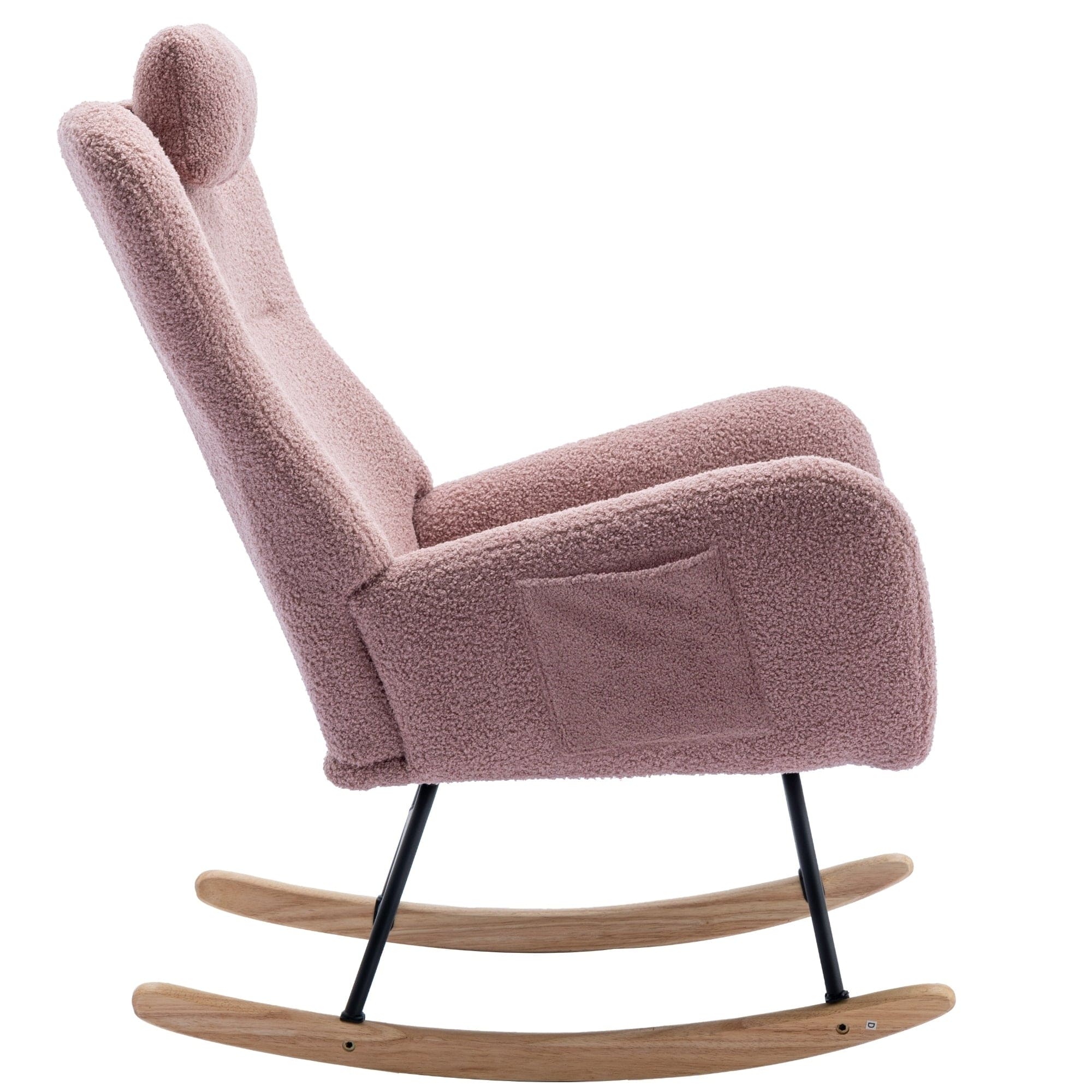 35.5 inch Rocking Chair with Pocket, (pink)