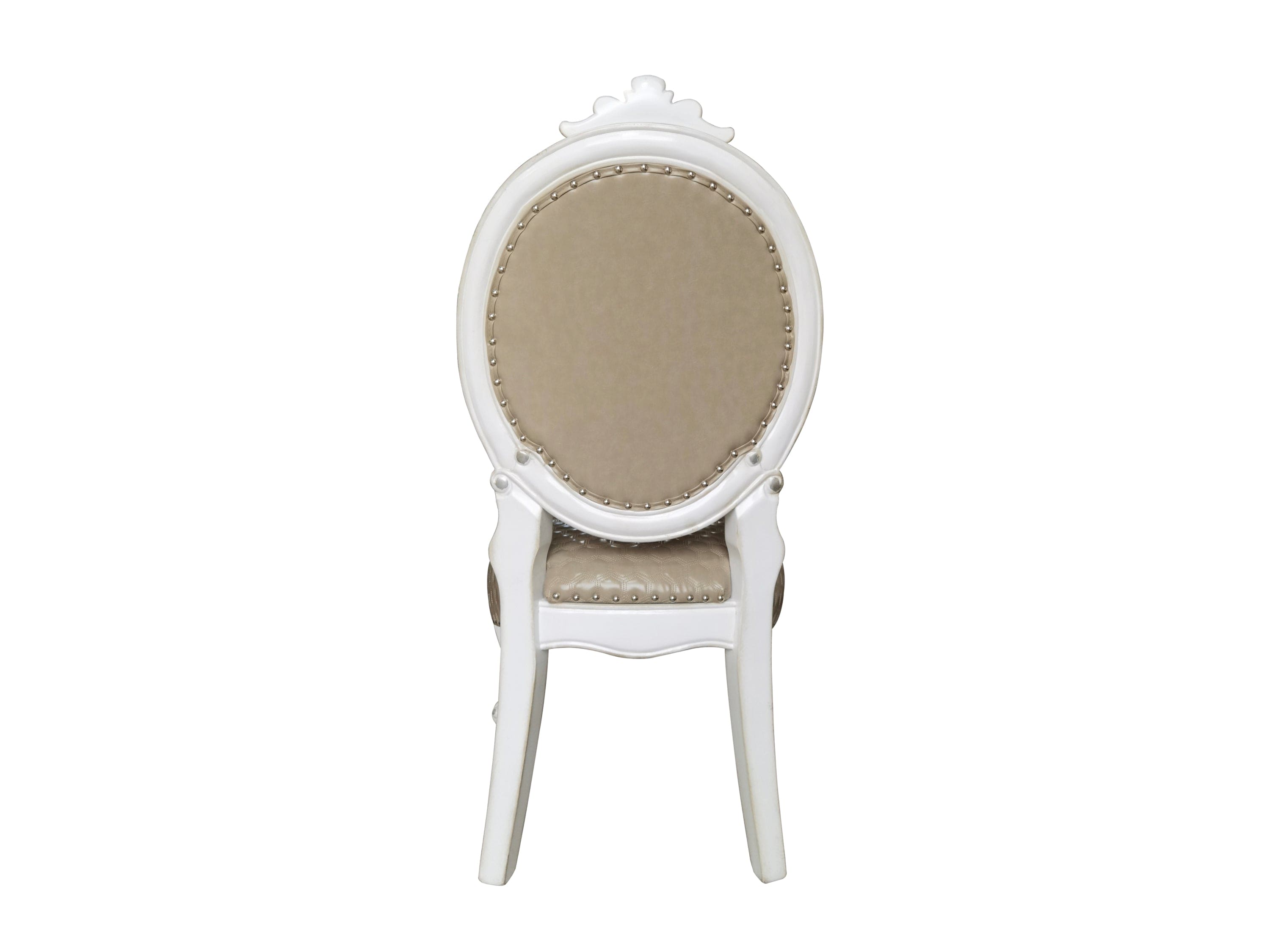 ACME Versailles  Side Chair (Set-2), PU & Bone White Finsih DN01389