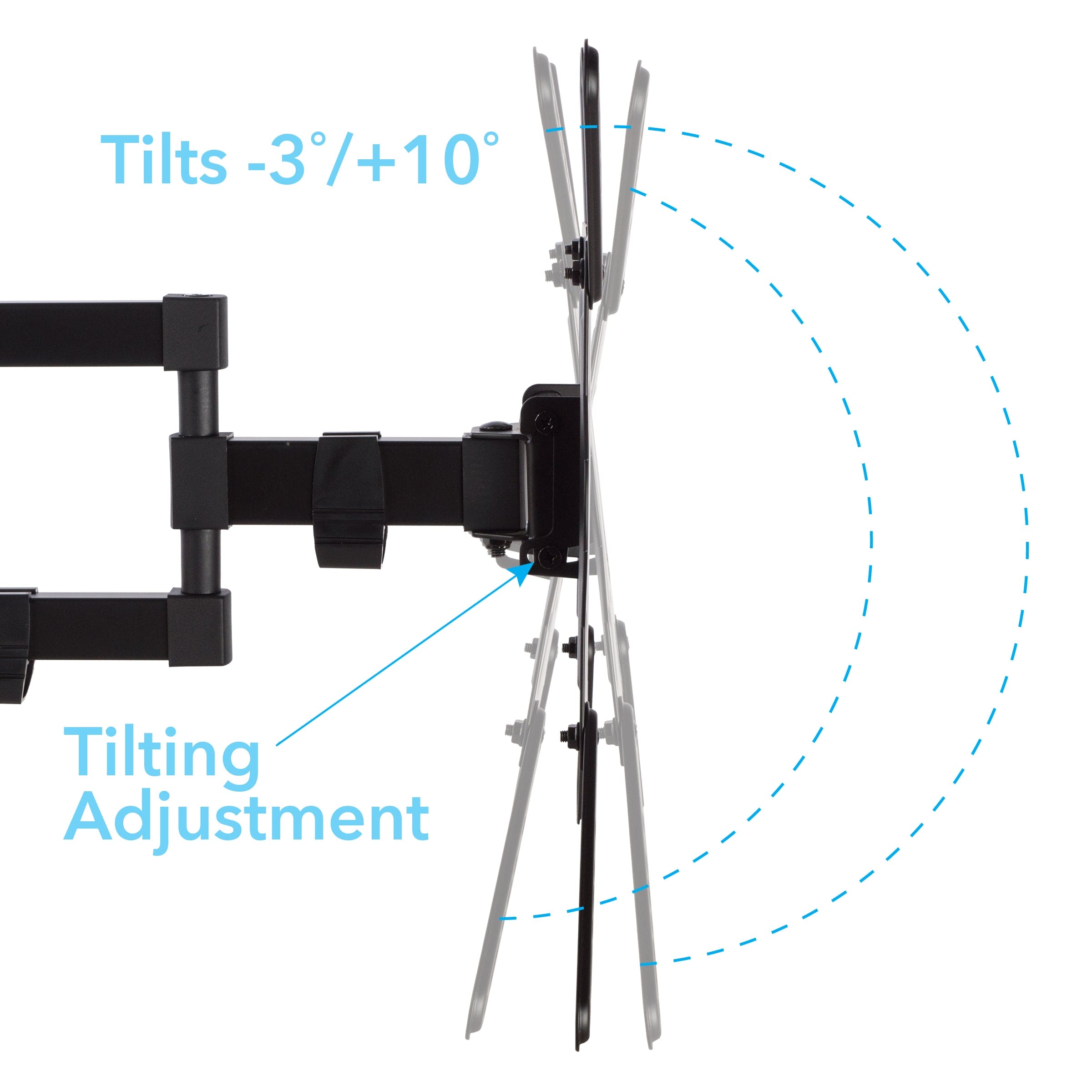 Atlantic Full-Motion Mount Kit for 23"-60" TVs, Low-Profile Extend & Tilt (with Built-in-Leveler)