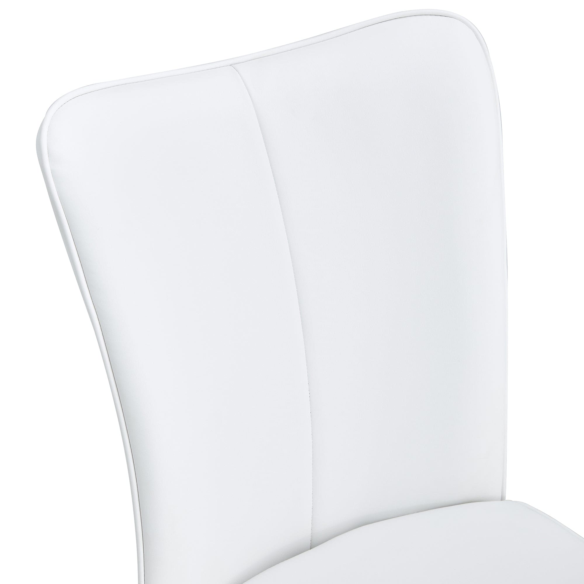 Modern minimalist dining chairs, office chairs. 4-piece set of white PU seats with silver metal legs. Suitable for restaurants, living rooms, and offices. C-008