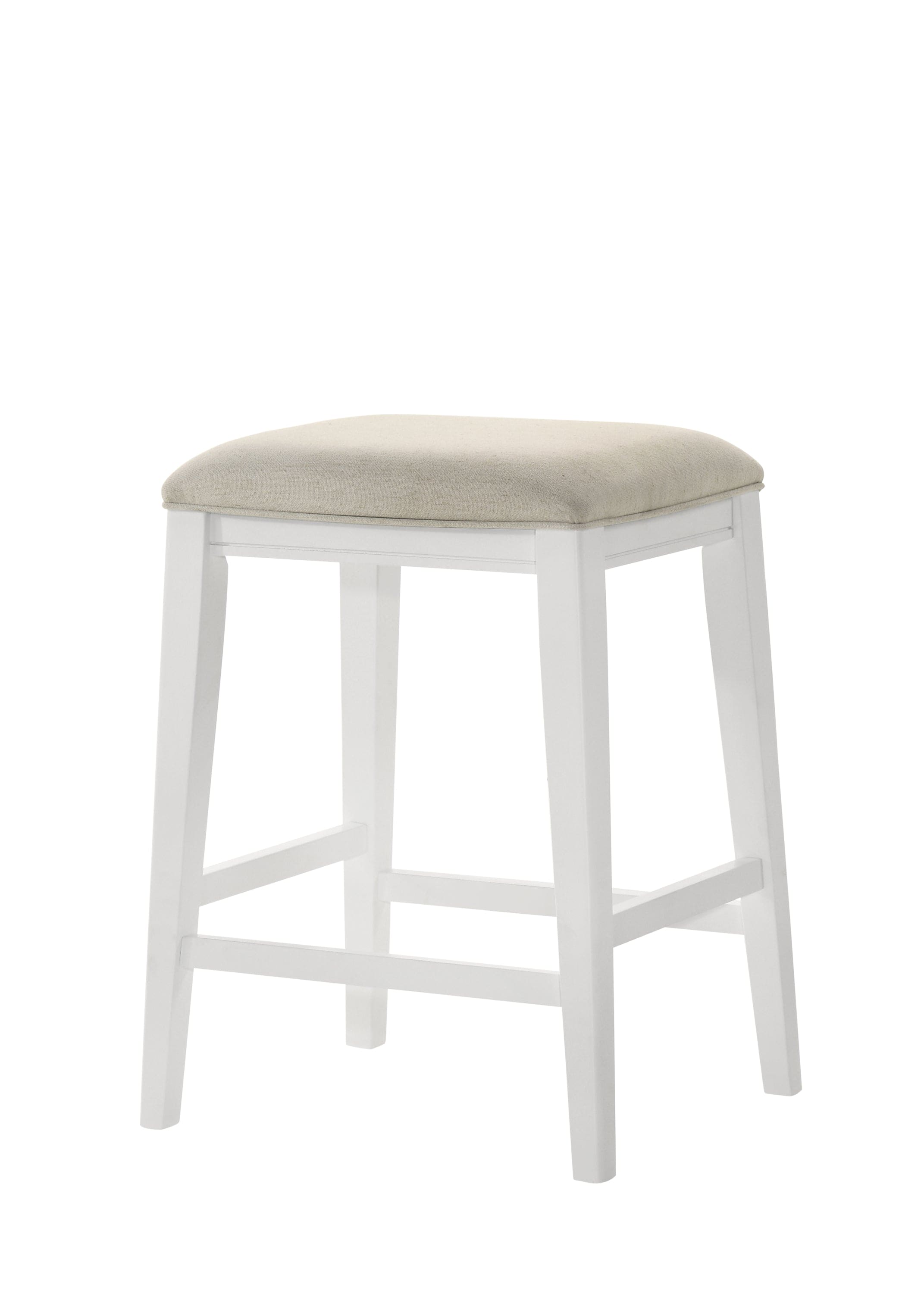 Sasha White Counter Height Stool with Upholstered Seat