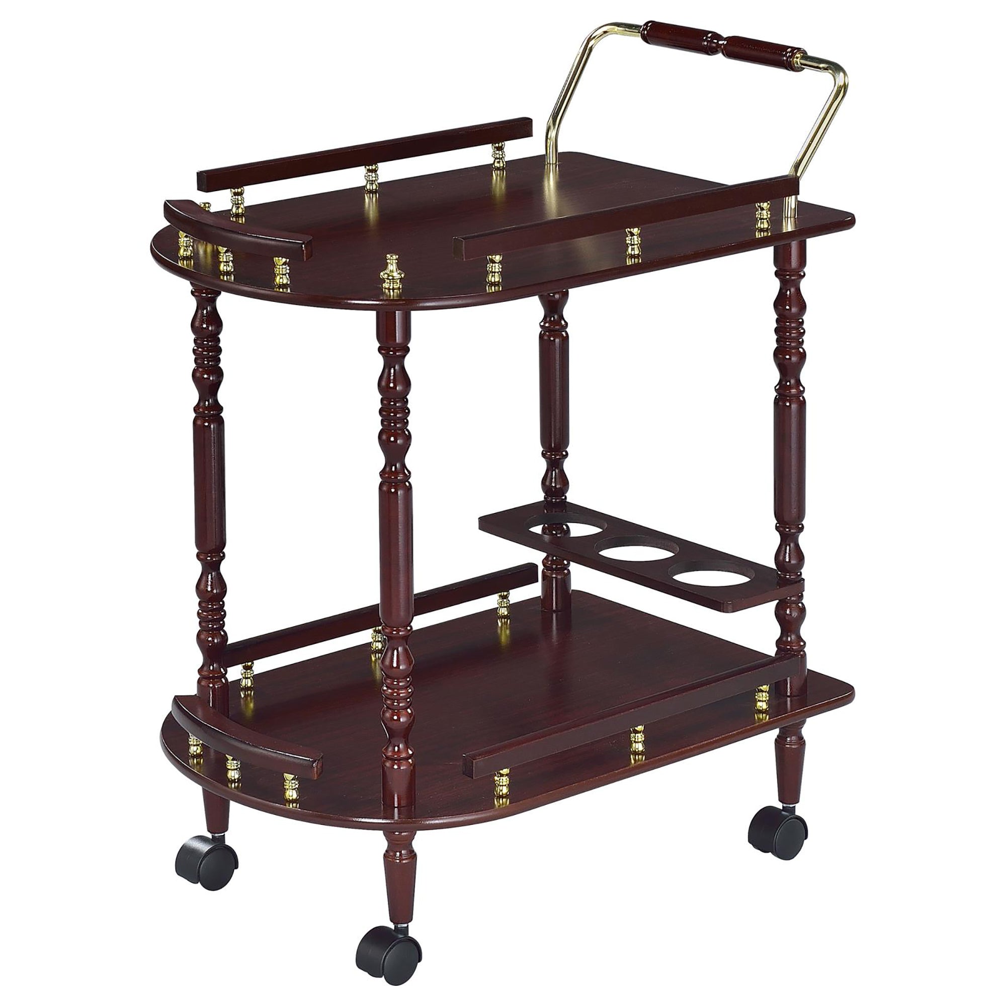 Costillo Merlot and Brass 2-shelf Serving Cart