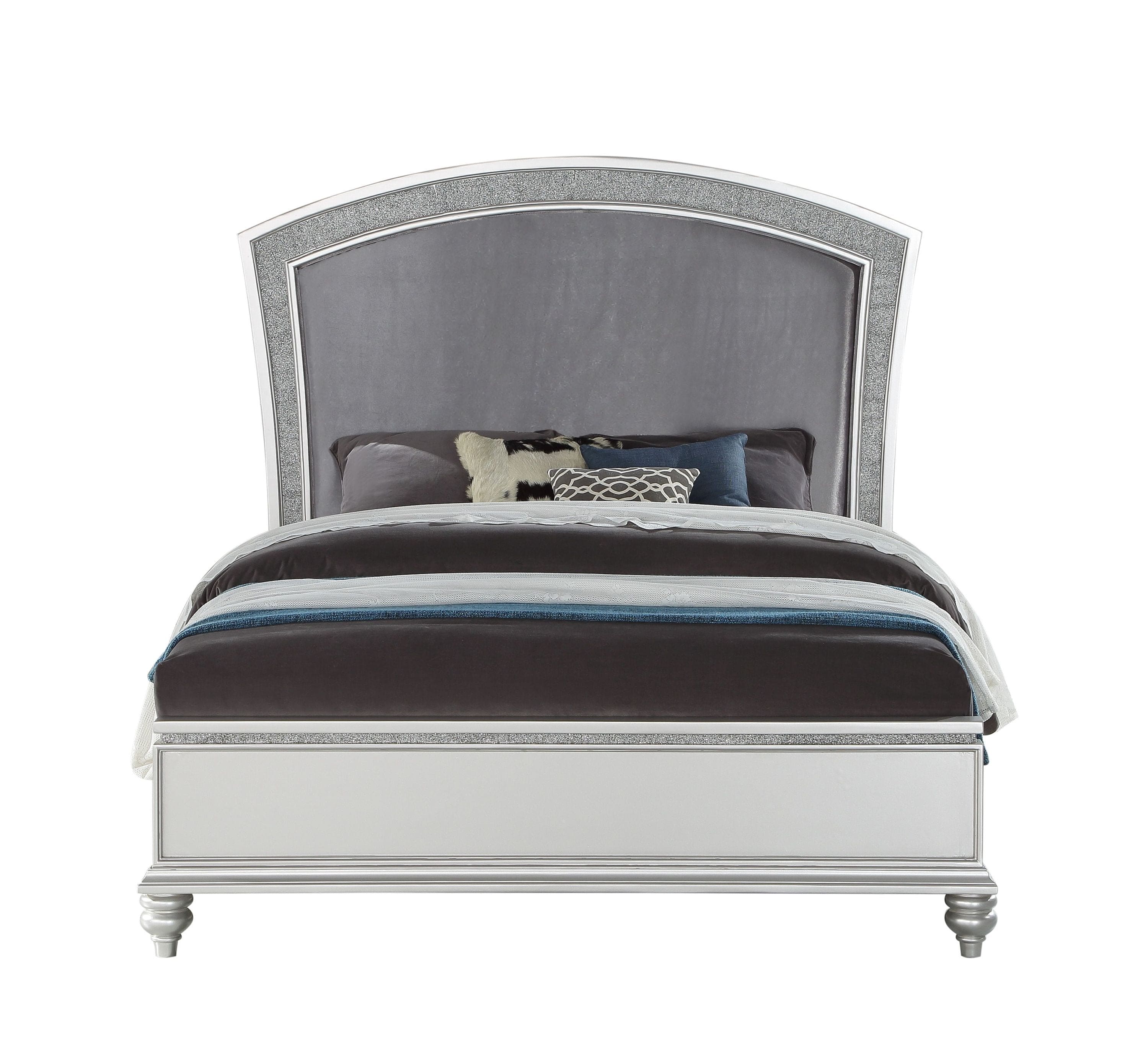 ACME Maverick Queen Bed, Fabric & Platinum (1Set/3Ctn) 21800Q