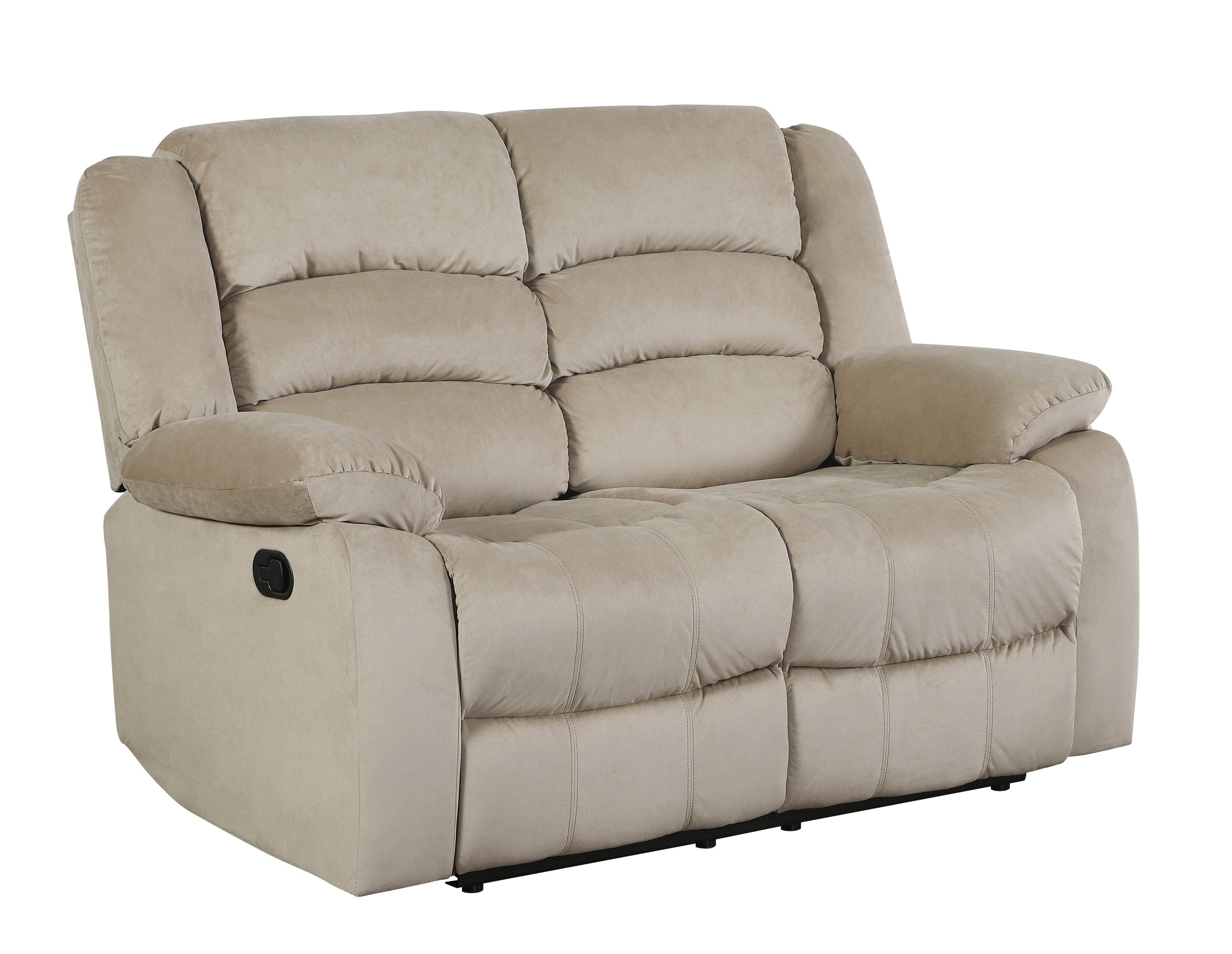 Global United Transitional Microfiber Fabric Upholstered Loveseat