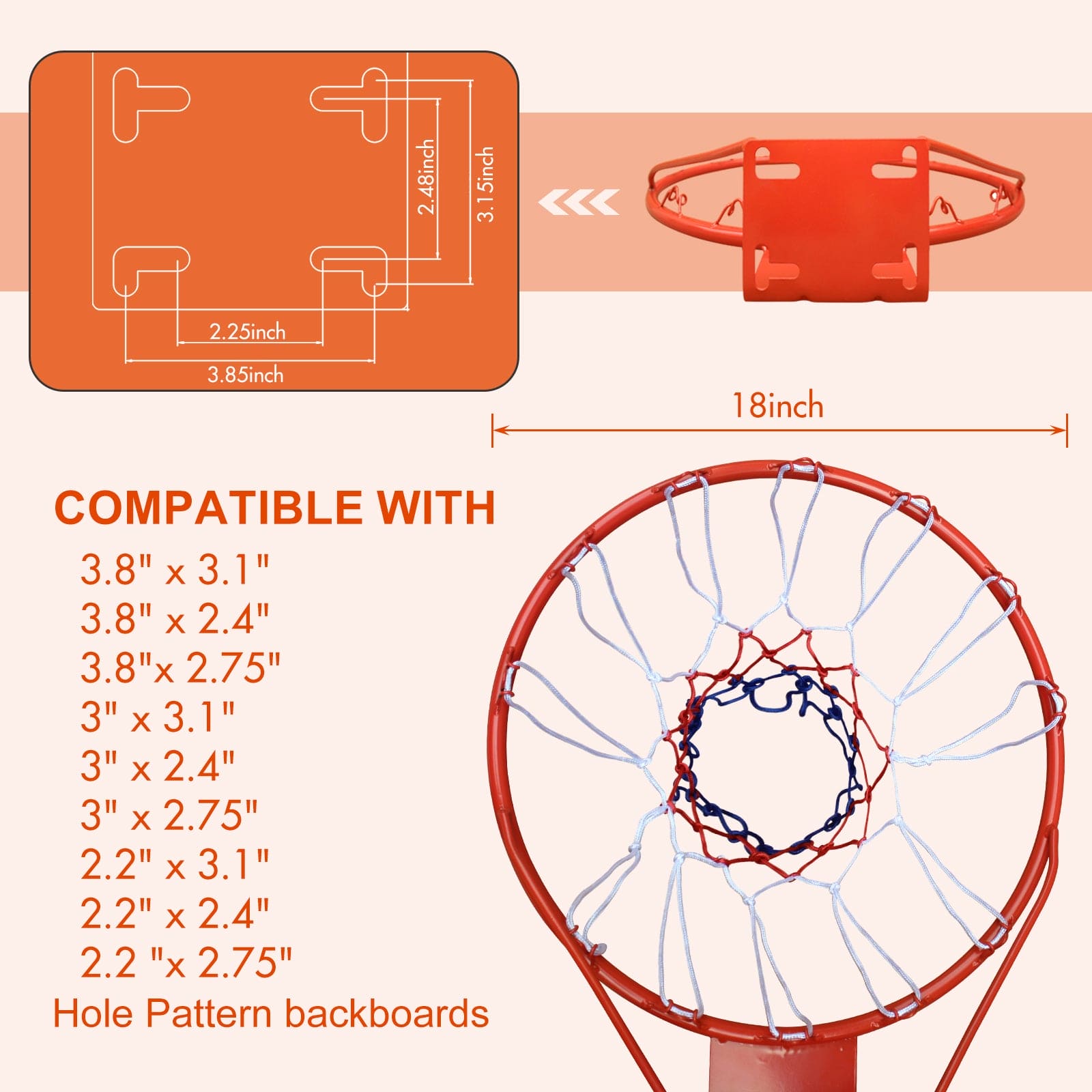 Basketball frame replace hoop, easy to install and reliable quality