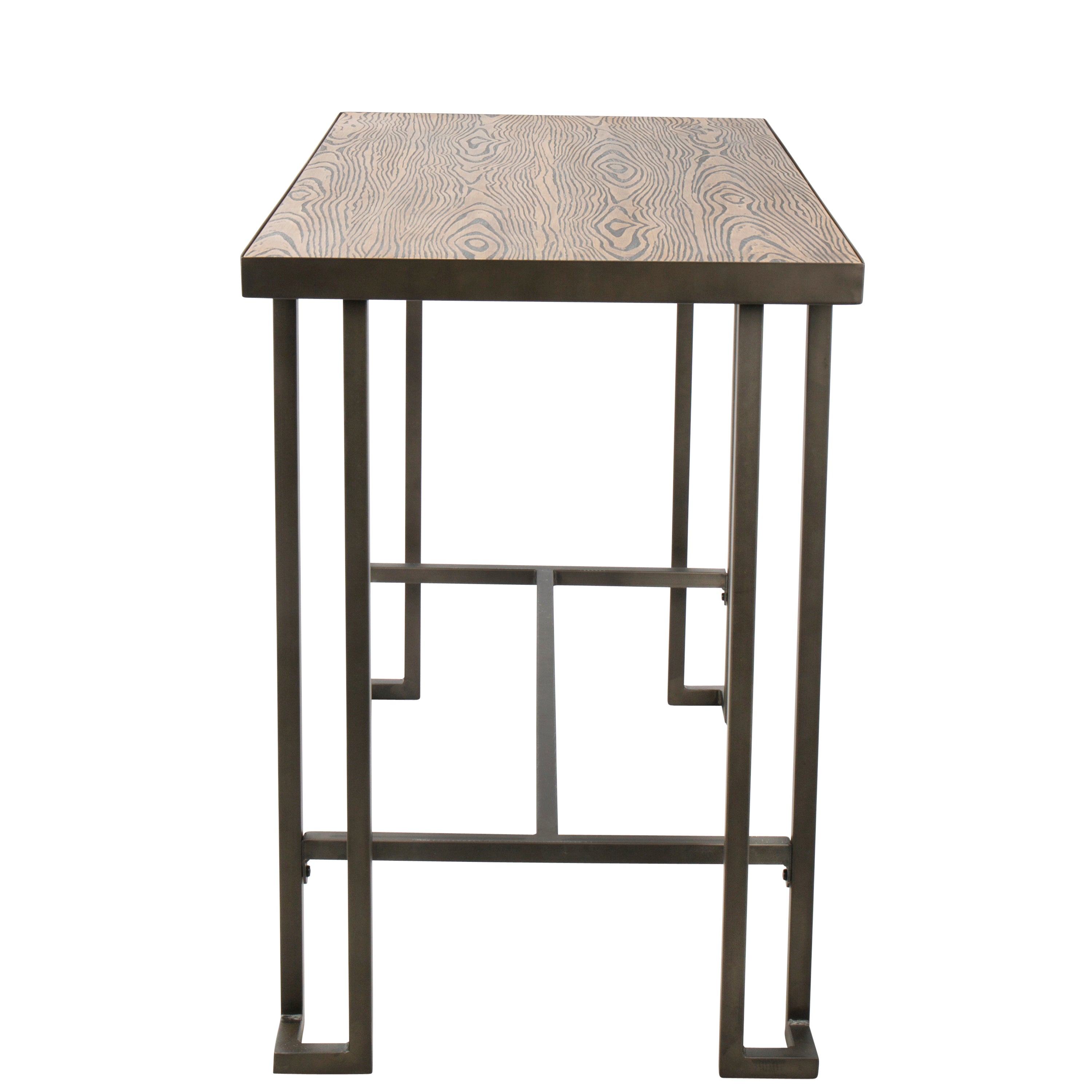 Roman Industrial Counter Table in Antique and Brown by LumiSource