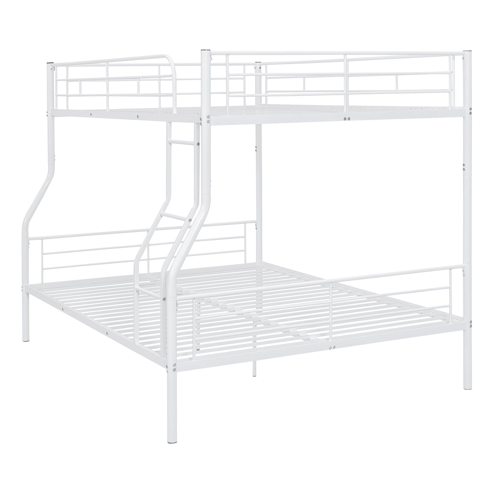 Full XL Over Queen Metal Bunk Bed, White