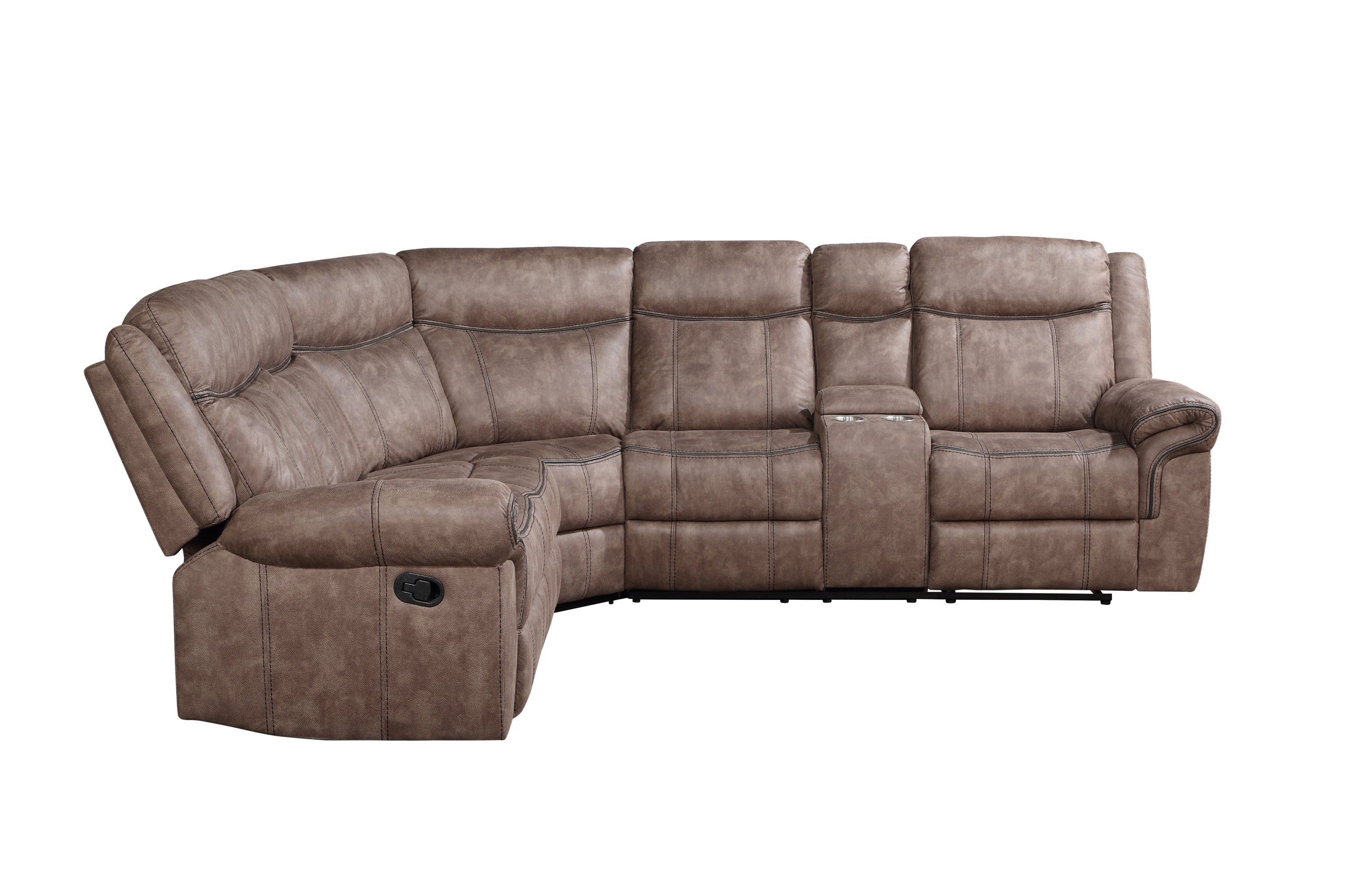 ACME Dollum Sectional Sofa  in Two Tone Chocolate Velvet LV00397