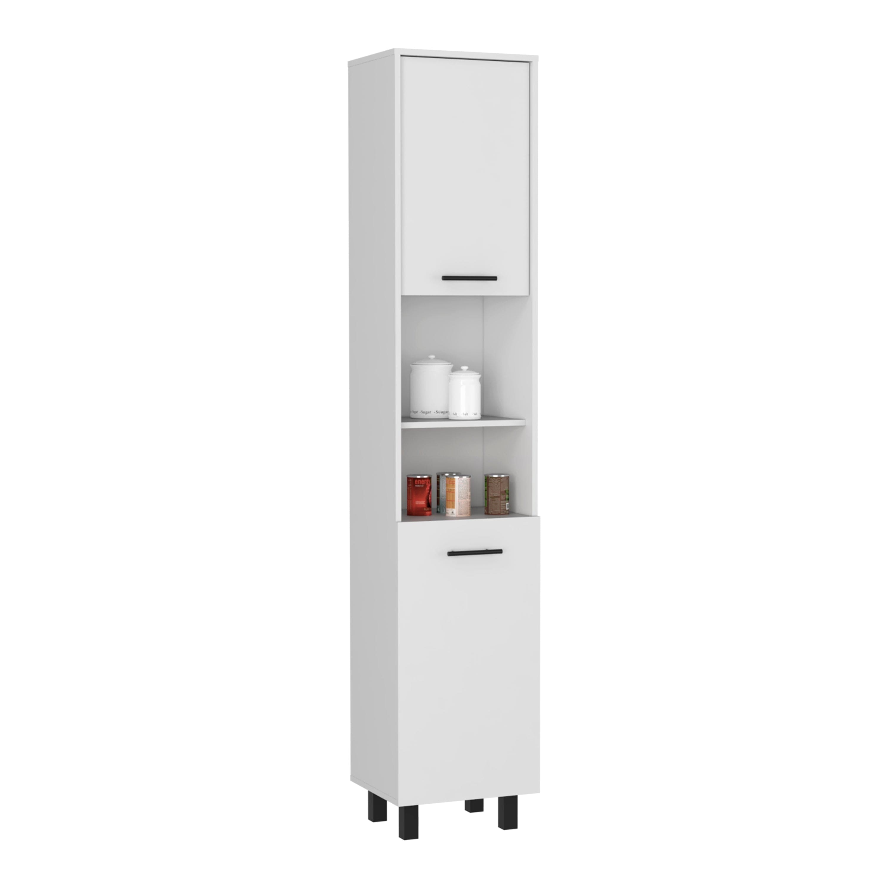 Pantry Cabinet Almada, Three Interior Shelves, White Finish