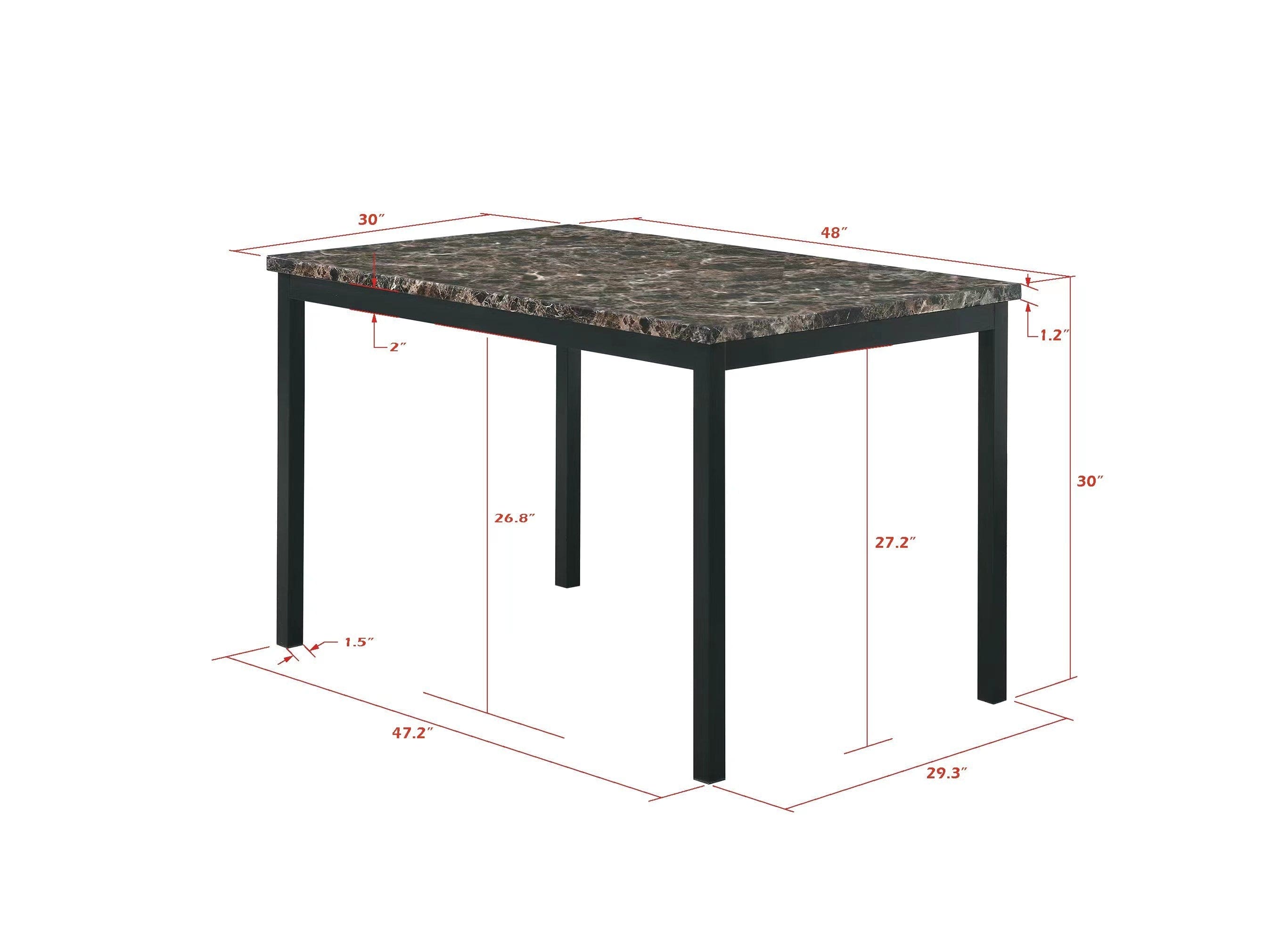 Faux Marble Top  metal frame dinette table