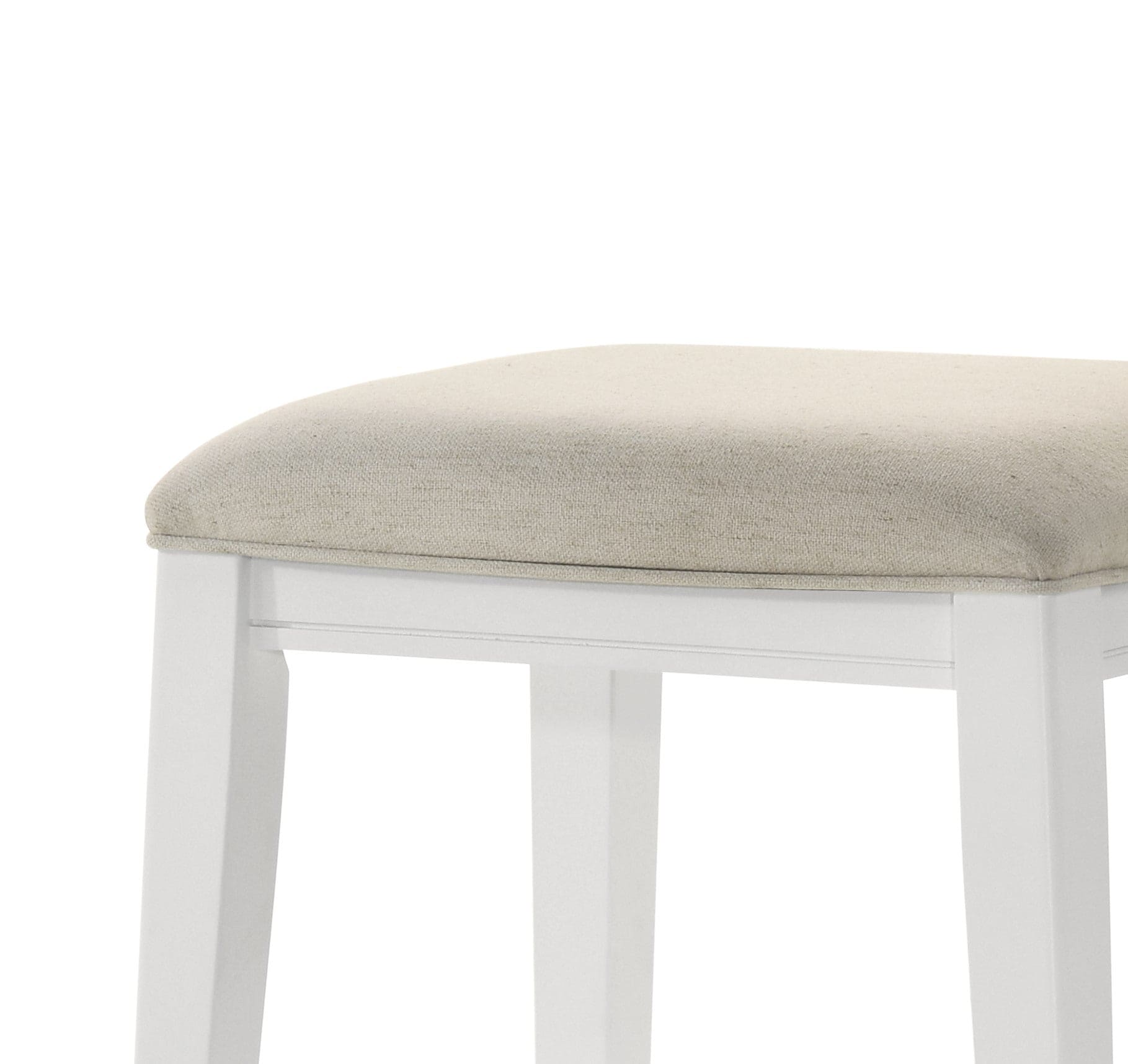 Sasha White Counter Height Stool with Upholstered Seat