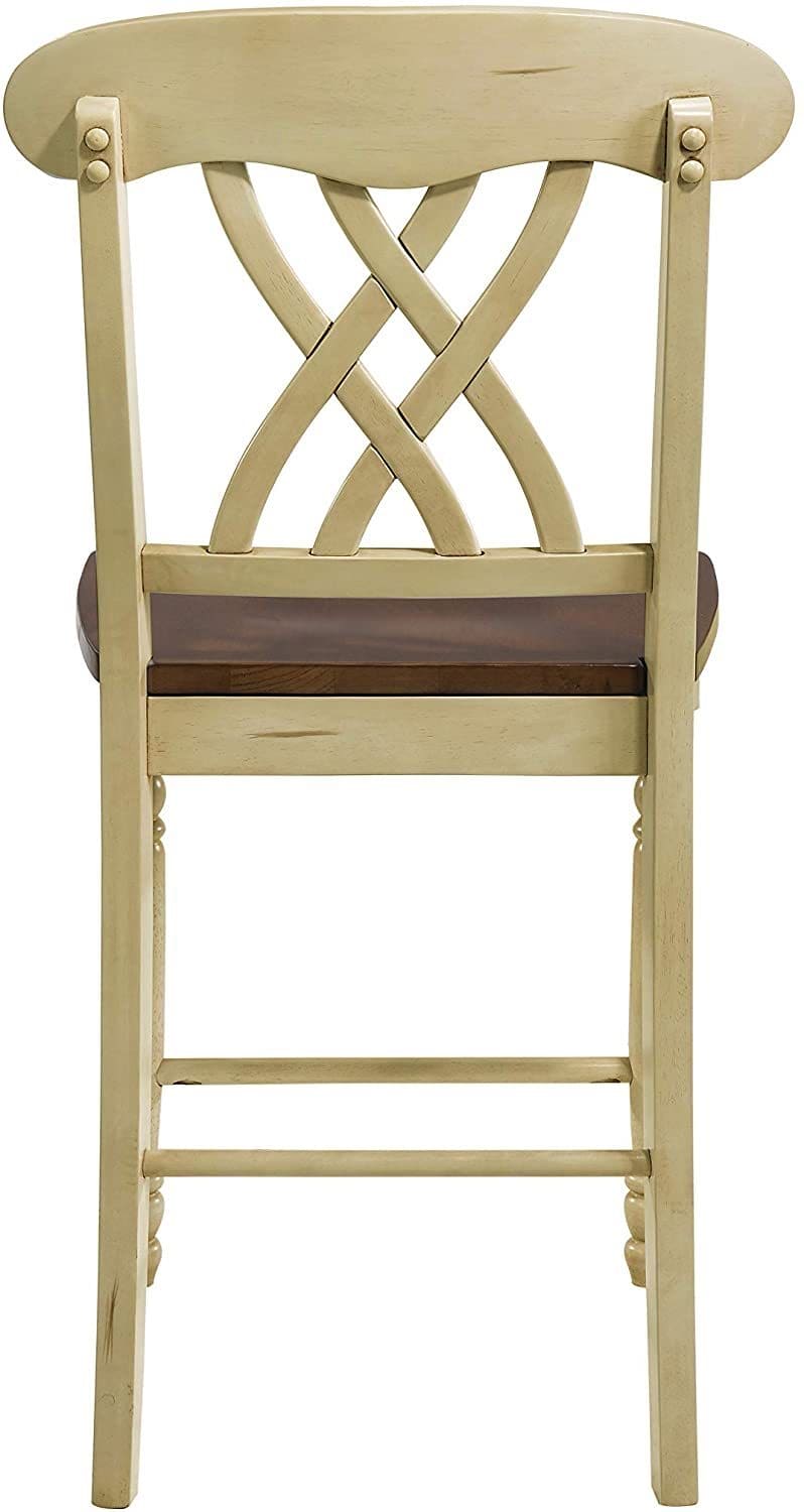 ACME Dylan Counter Height Chair (Set-2) in Buttermilk & Oak 70432