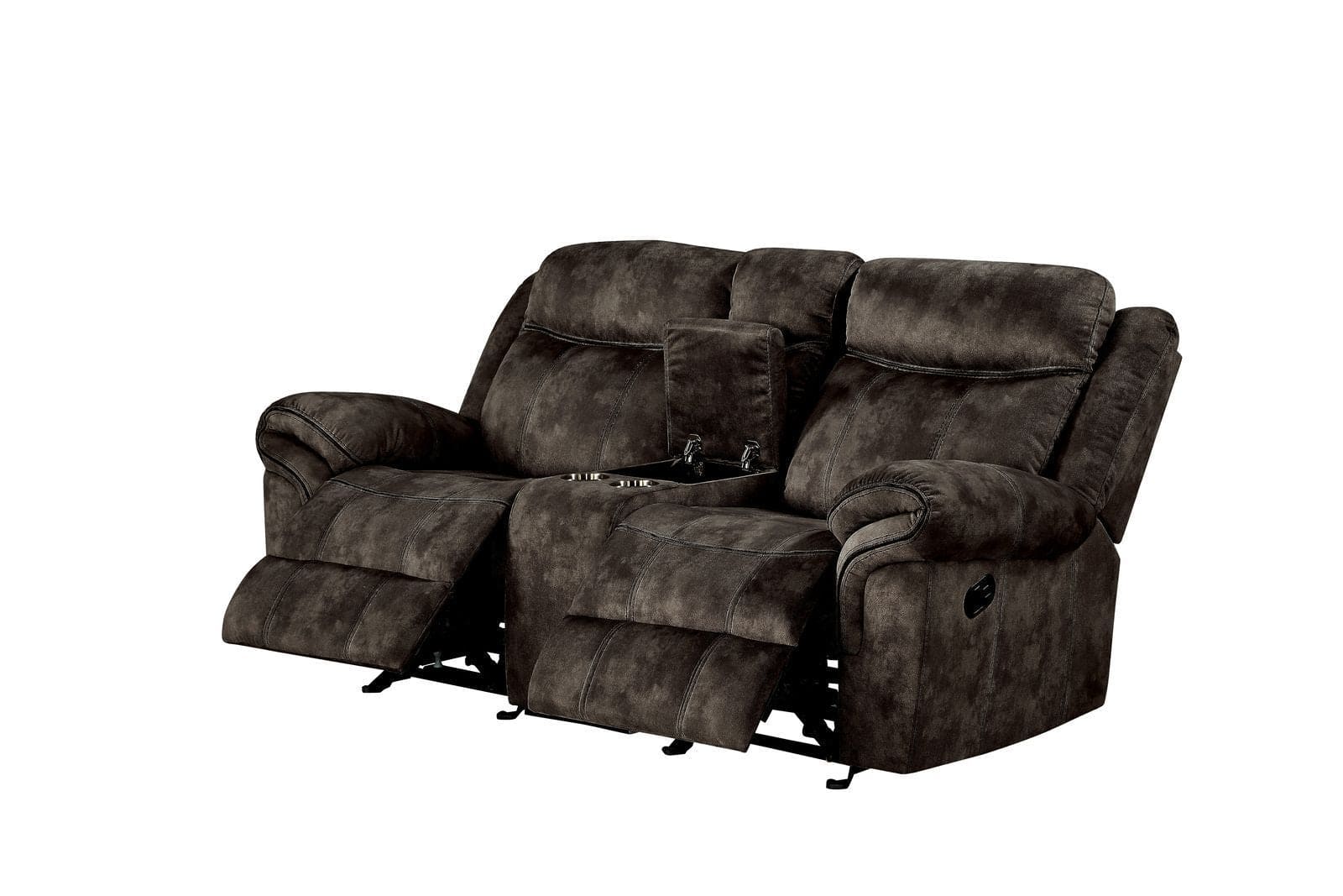 ACME Zubaida Loveseat w/Console (Glider & Motion), 2-Tone Chocolate Velvet 55021