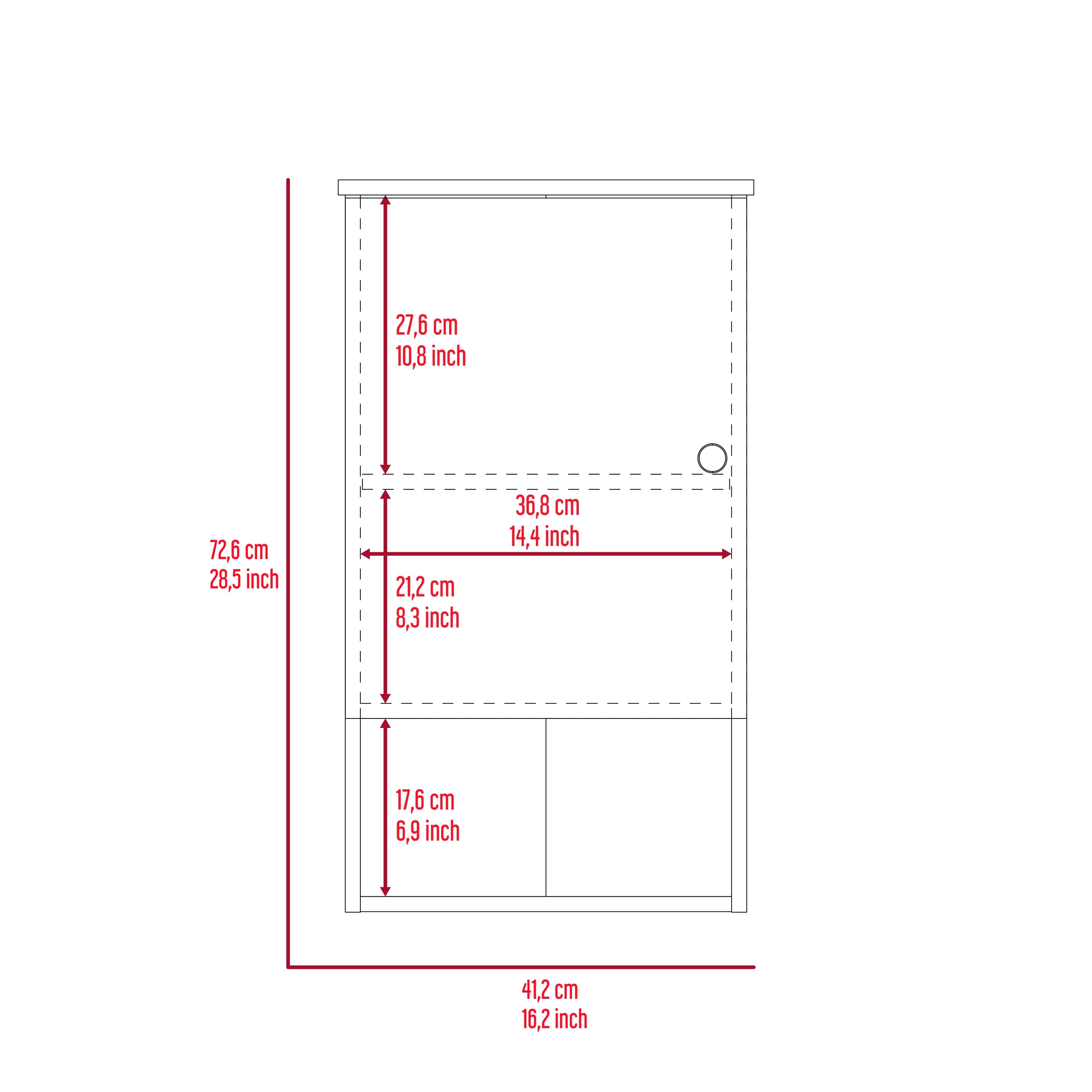 Medicine Cabinet Porto, Two Internal Shelves, Light Gray Finish