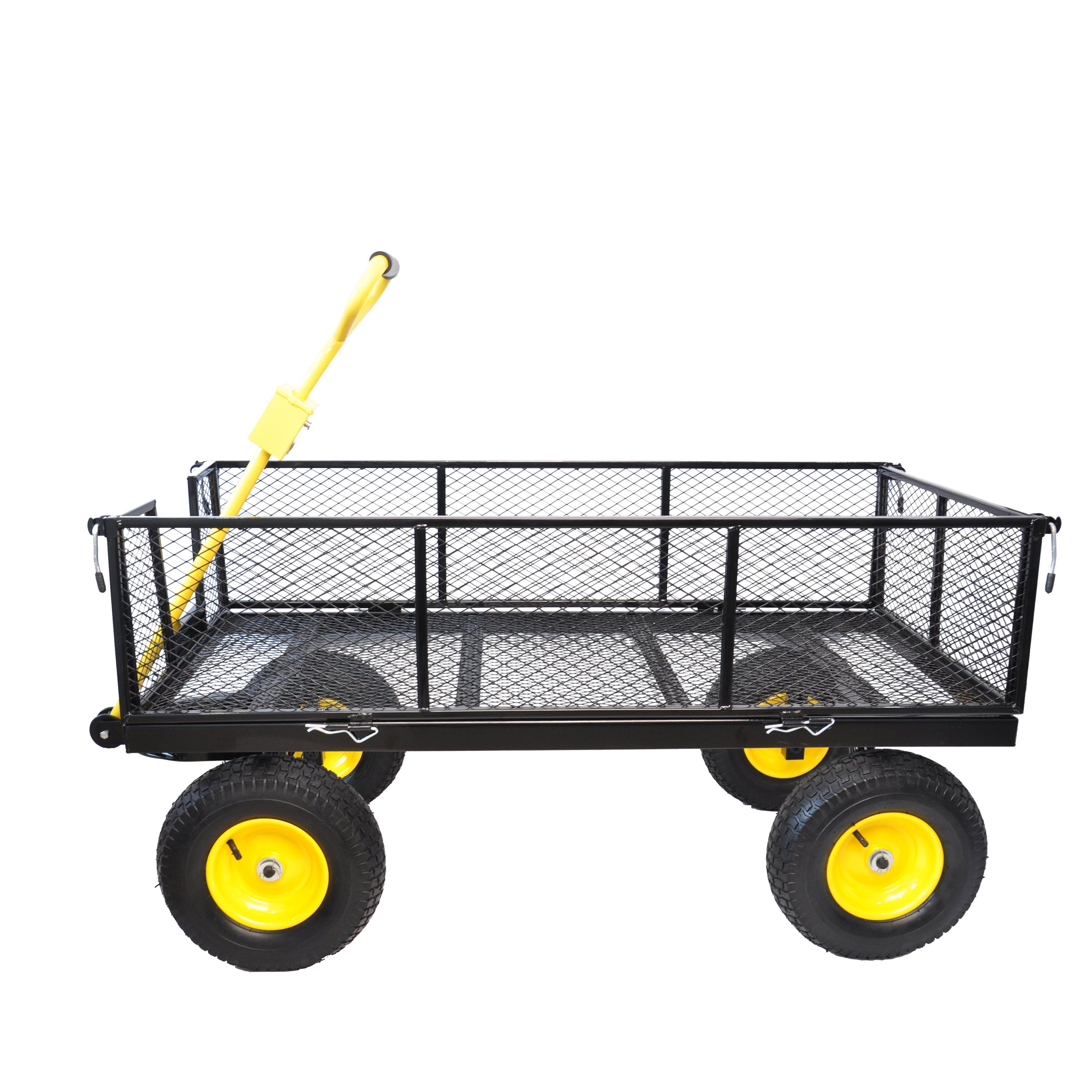 BIG  Wagon Cart Garden cart trucks make it easier to transport firewood Yellow+Black Maximum static load is 880 lbs.