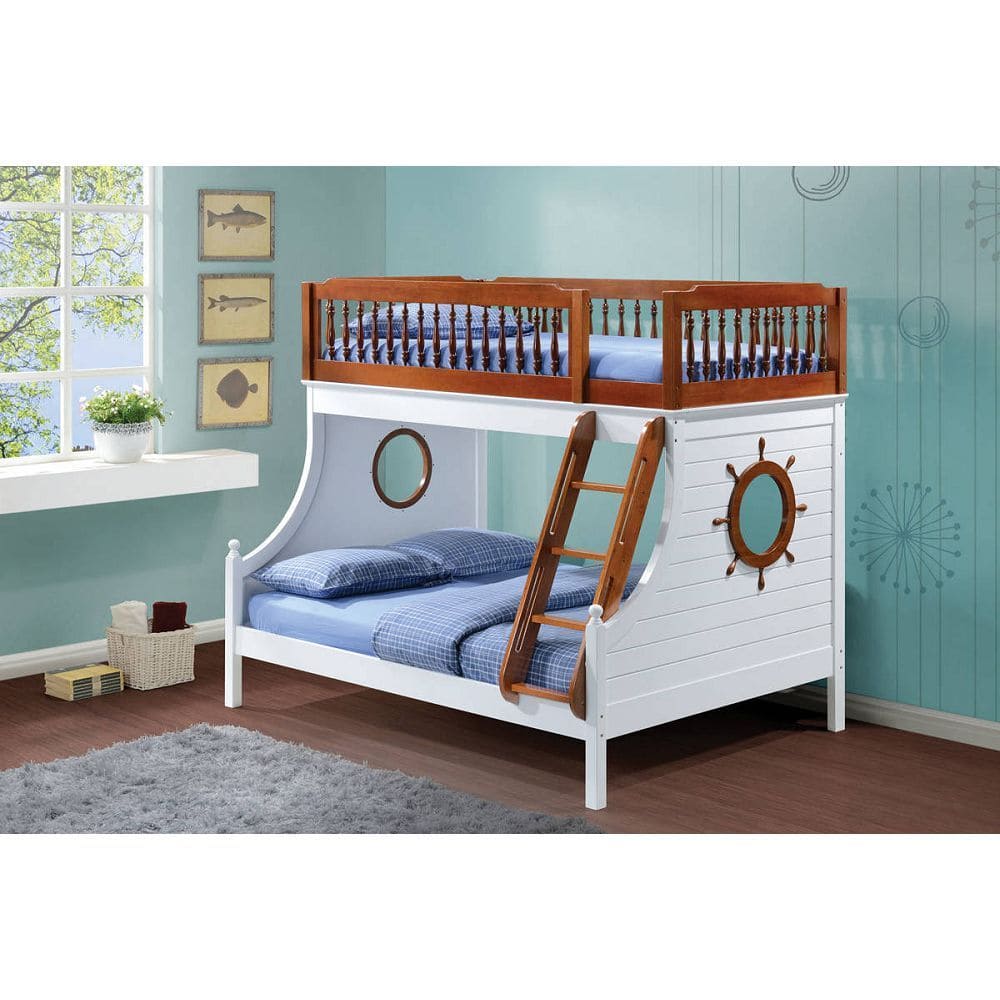 ACME Farah Bunk Bed (Twin/Full) in Oak & White 37600