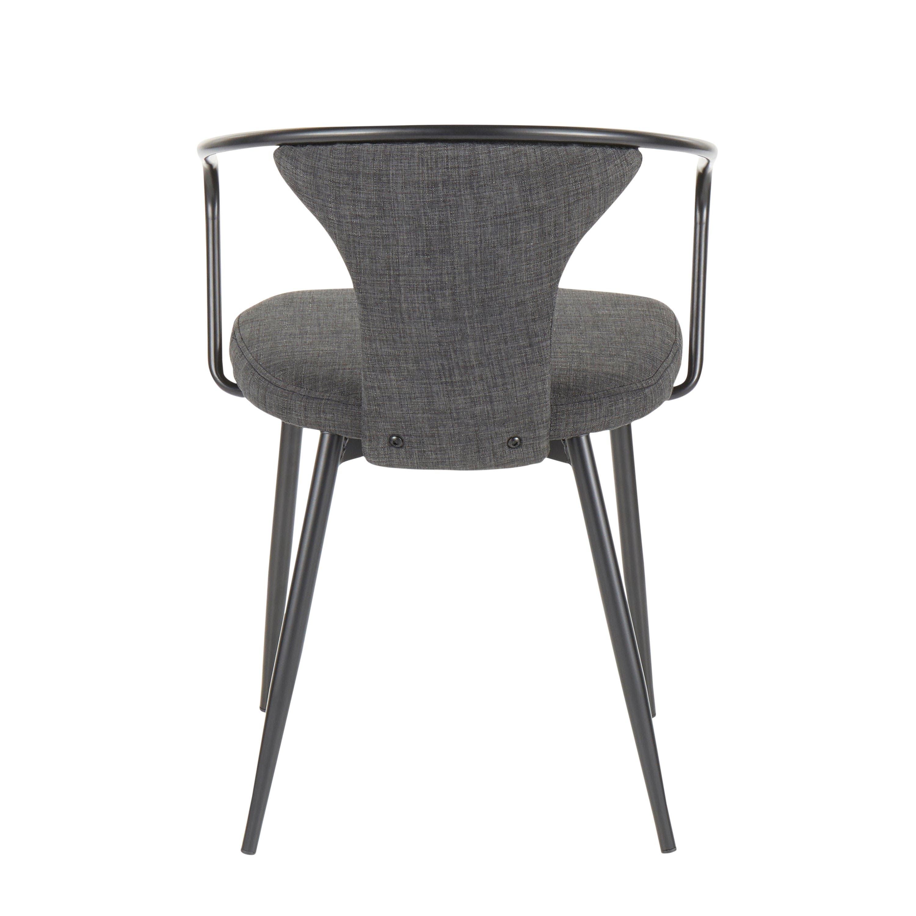 Waco Industrial Upholstered Chair in Black Metal and Dark Grey Fabric by LumiSource.