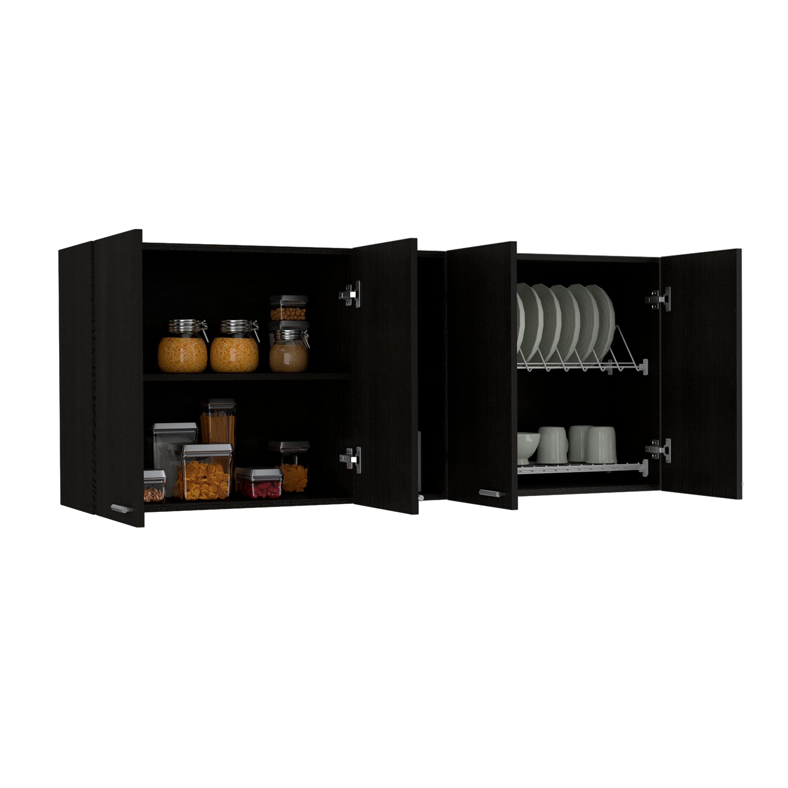 Wall Cabinet Ontario, Double Door, Black Wengue Finish