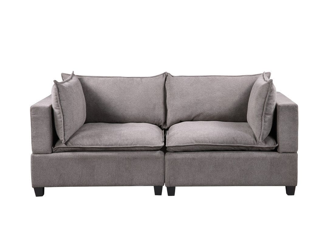 Madison Light Gray Fabric Loveseat