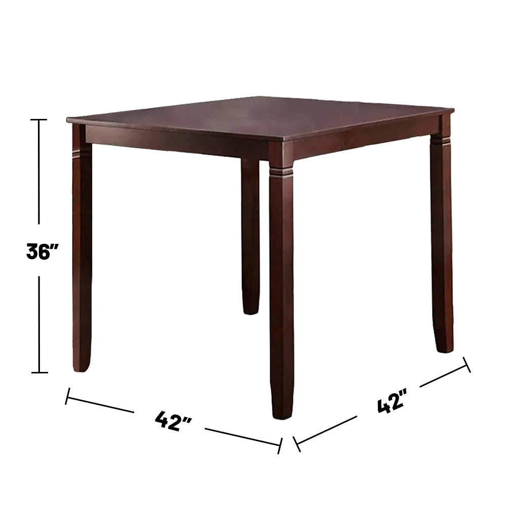 5 Piece Counter Height Dining Set in Dark Brown