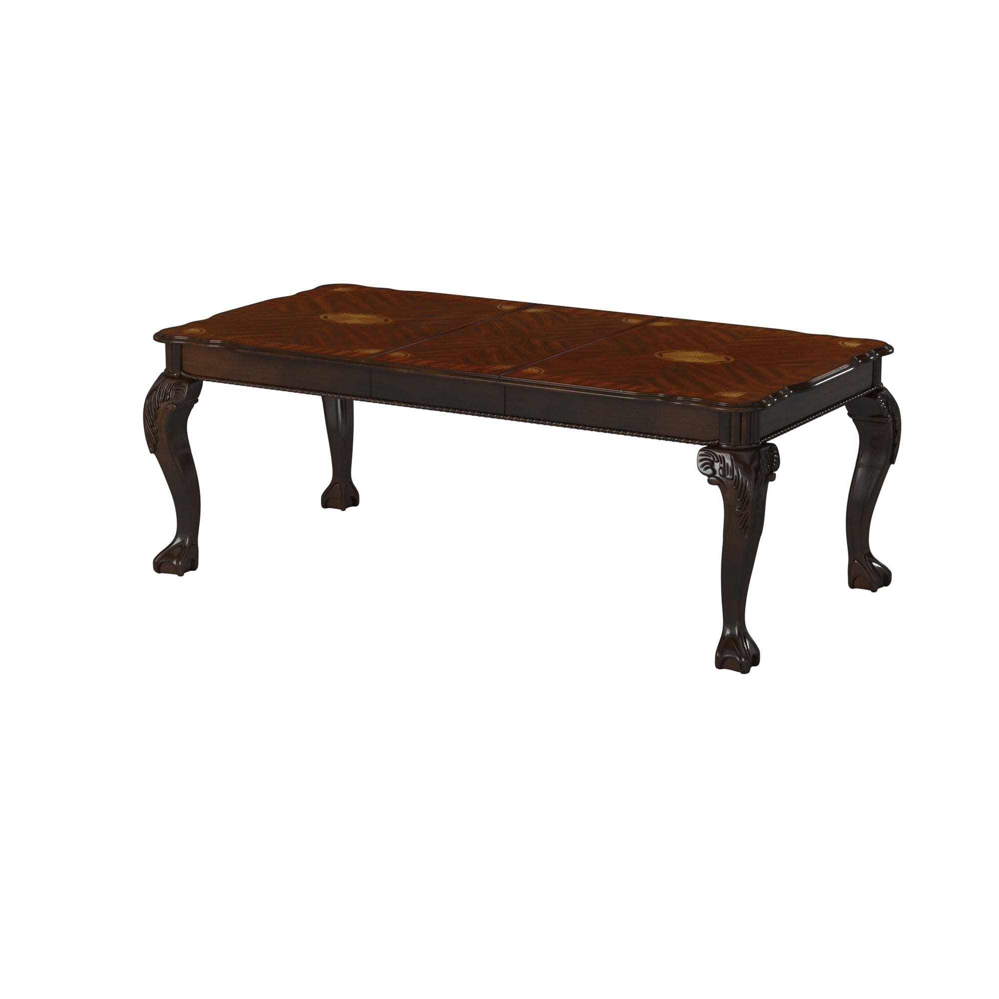 Elegant Design Dark Cherry Finish Dining Table with Removable Extension Leaf Cherry Veneer Wood Dining Furniture