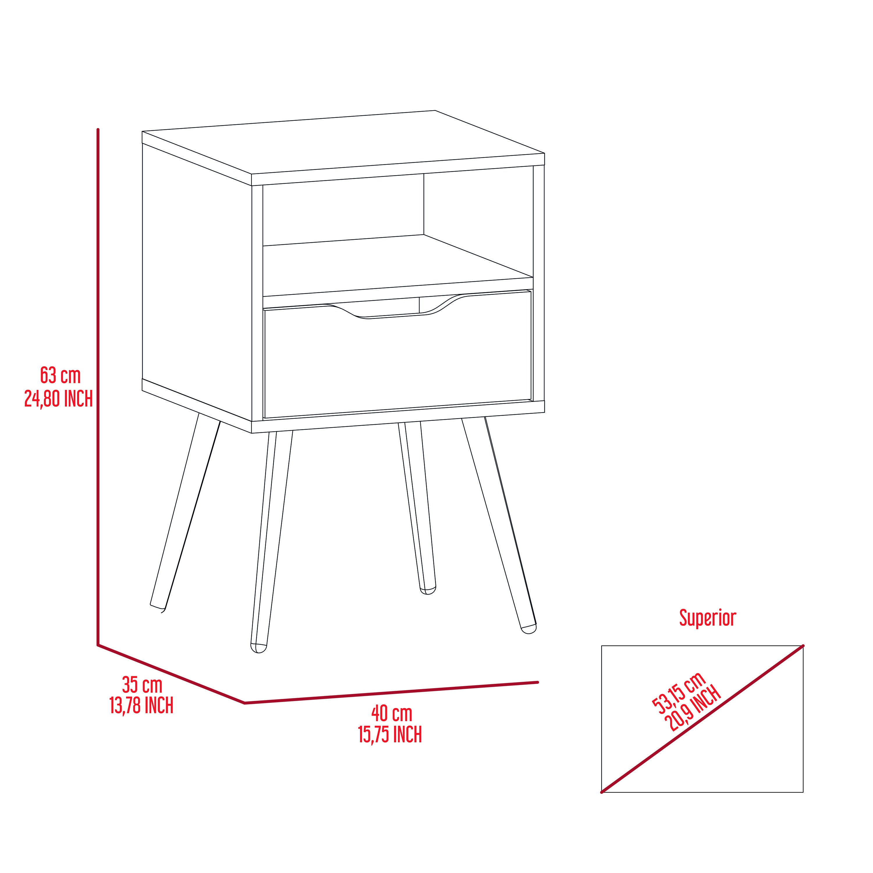 Haverson 1-Drawer 1-Shelf Nightstand Dark Walnut