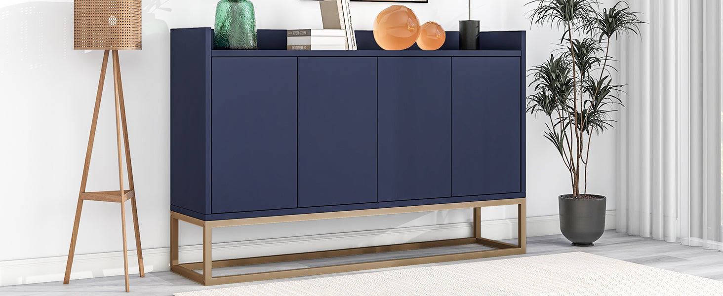 TREXM Modern Sideboard Elegant Buffet Cabinet with Large Storage Space for Dining Room, Entryway (Navy)