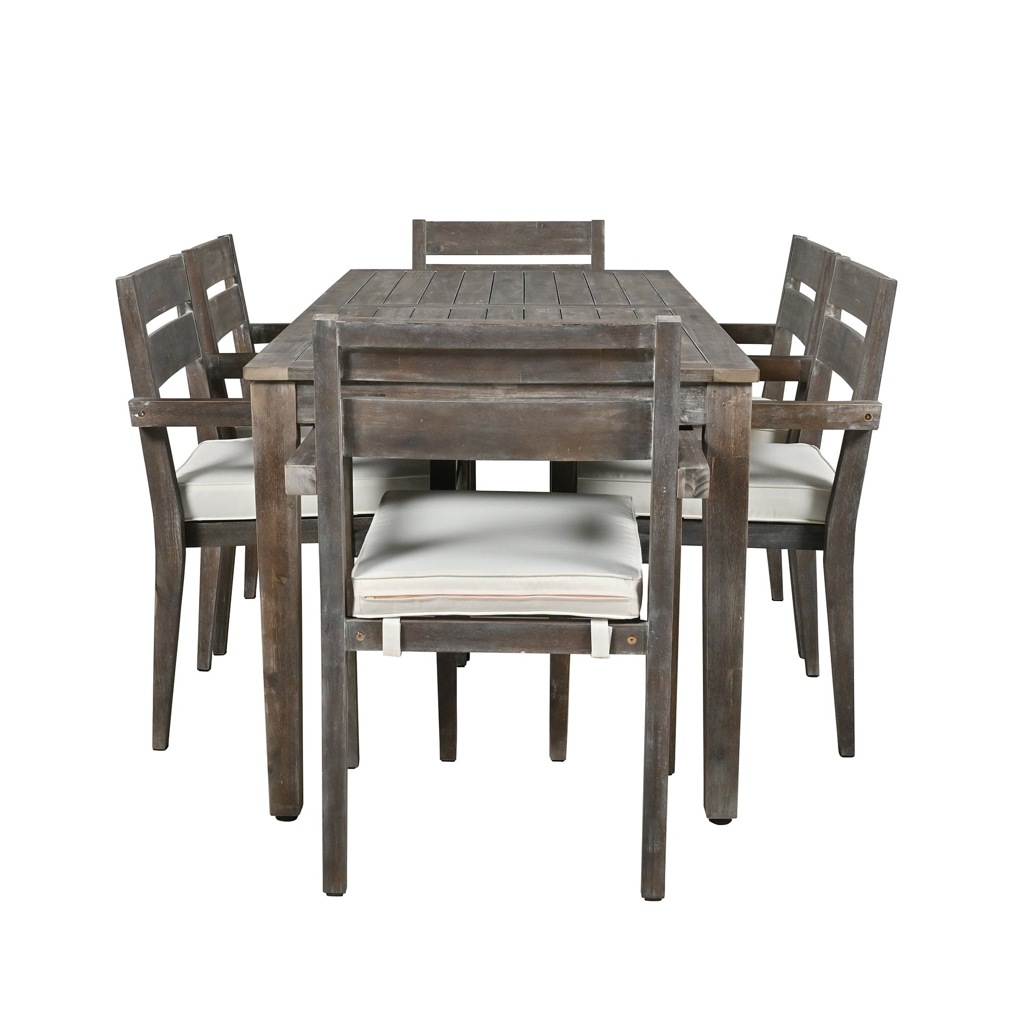 U_Style  Acacia Wood Outdoor Dining Table And Chairs Suitable For Patio, Balcony Or Backyard