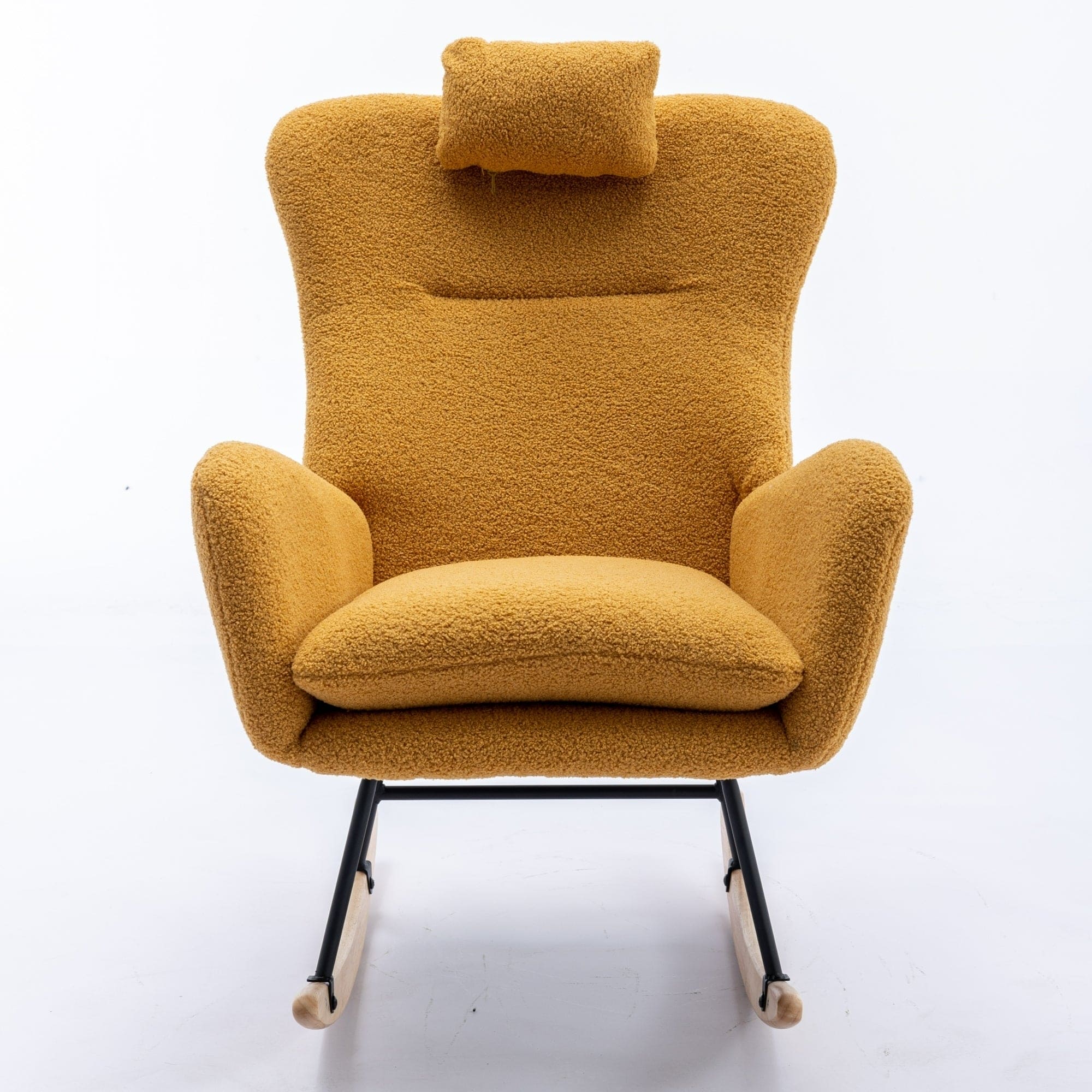 35.5 inch Rocking Chair with Pocket, (TURMERIC)