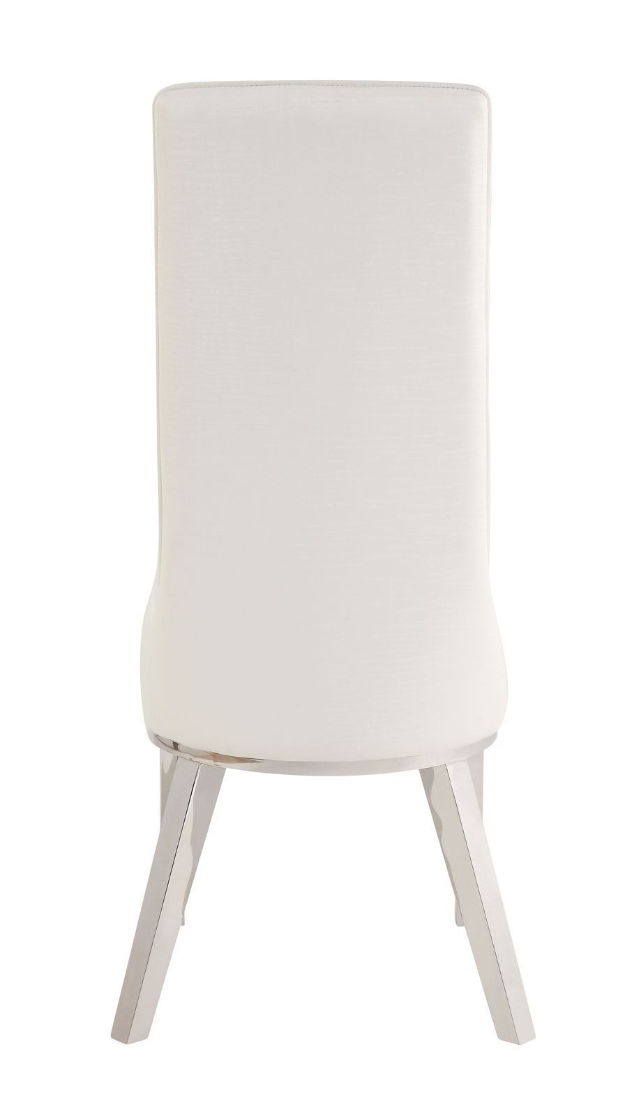 ACME Gianna Dining Chair (Set-2), White PU & Stainless Steel 72473