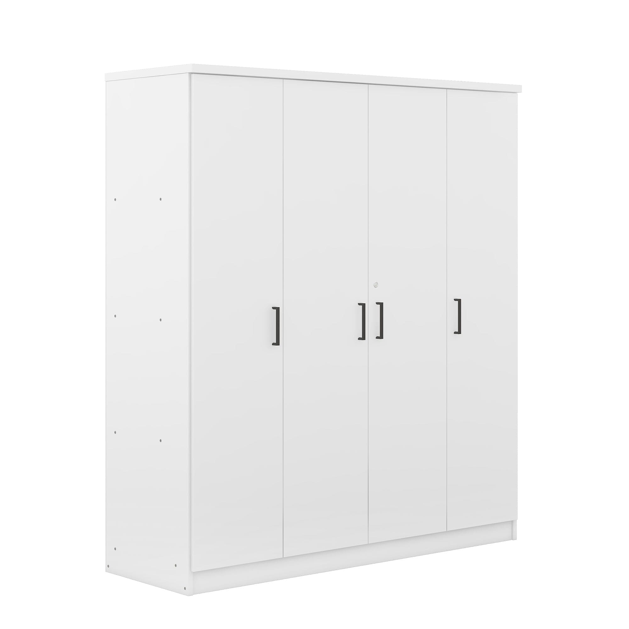 4-Door Wardrobe with 1 Drawer, White