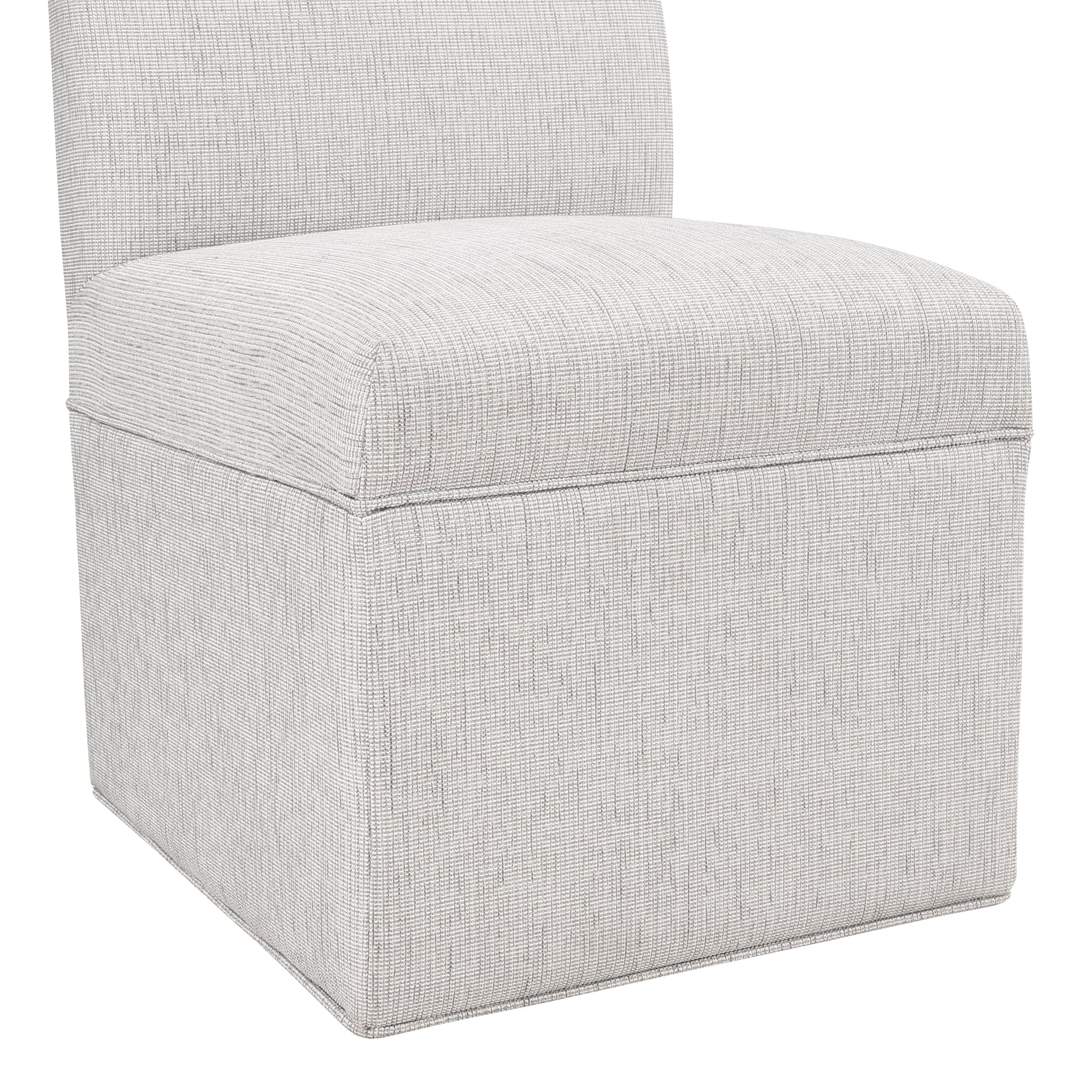 Della Modern Upholstered Castered Chair in Sea Oat