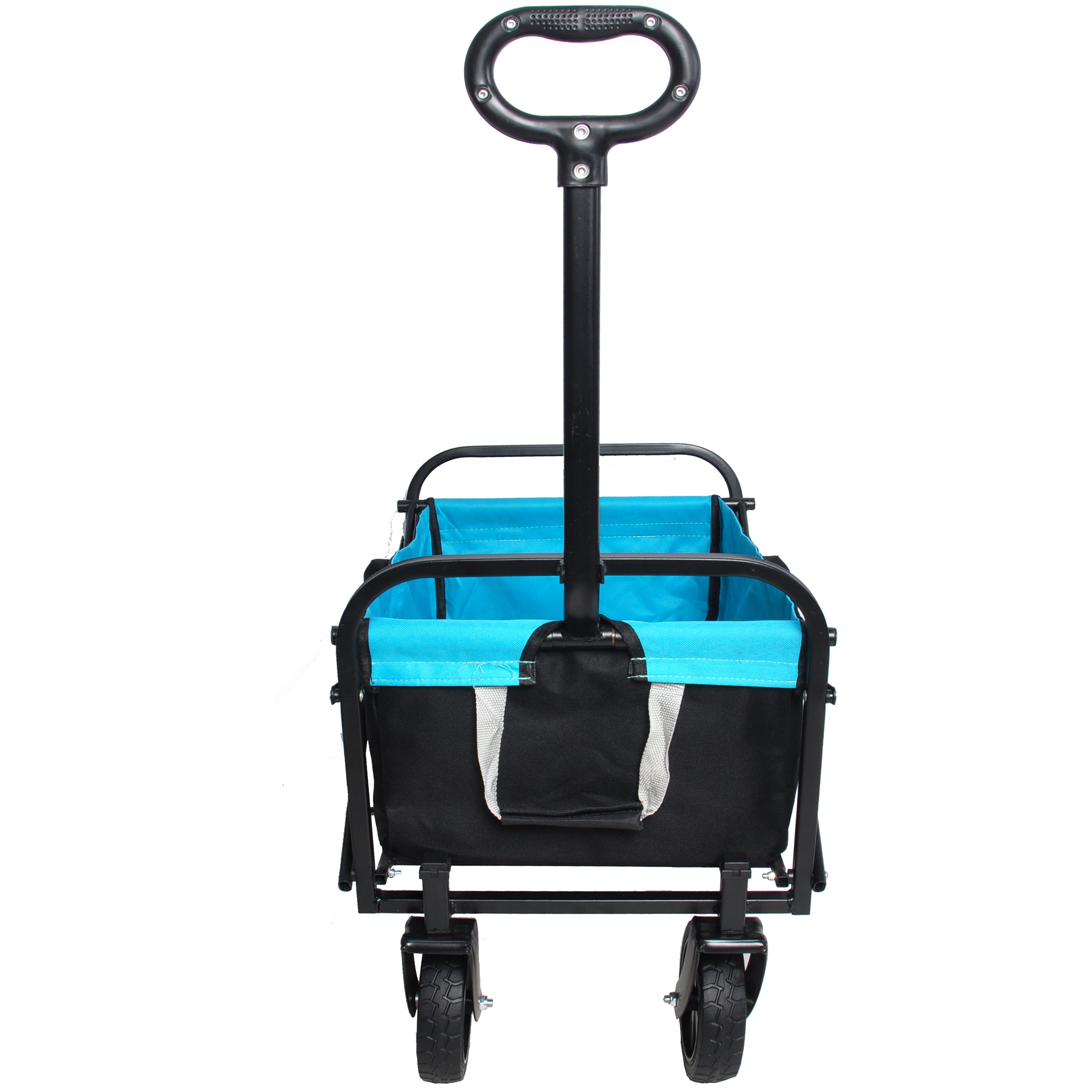 Folding Wagon Garden Shopping Beach Cart (black+blue)