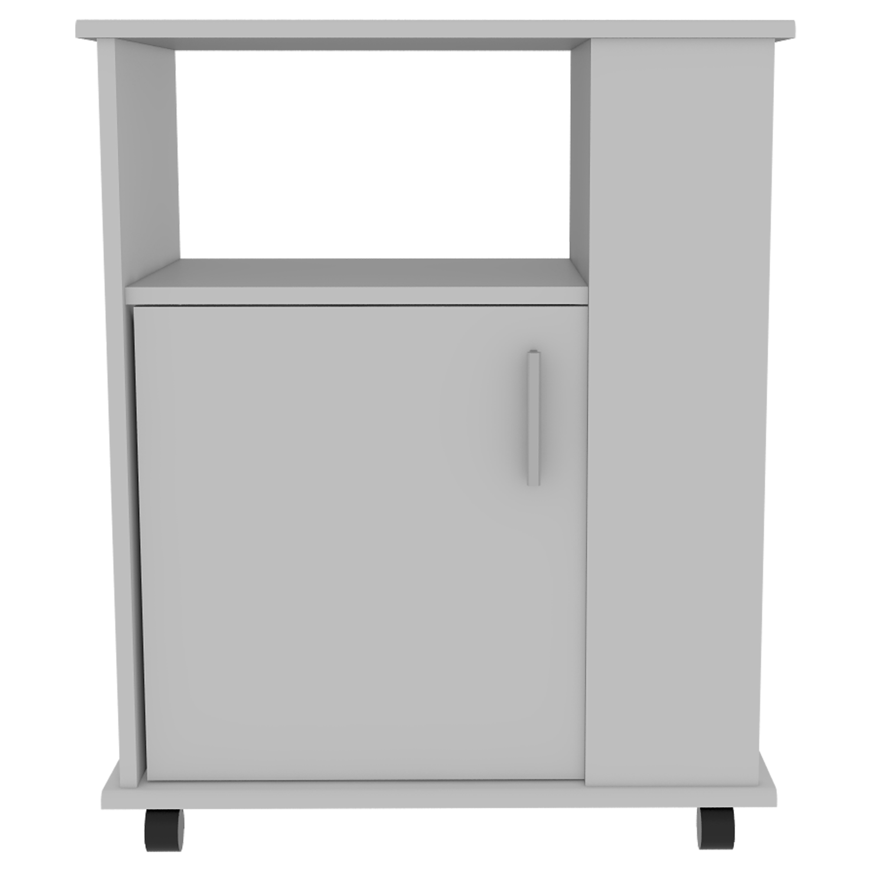 Kit Lower Microwave Cabinet, Single Door, Three Side Shelve -White