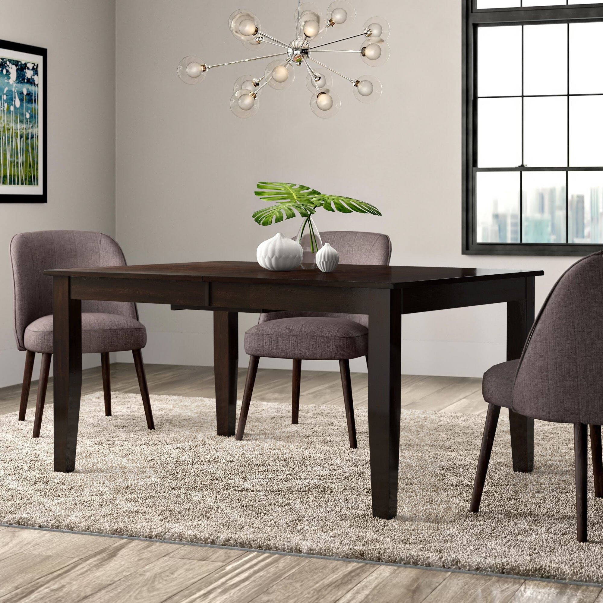 Casual Dining Warm Merlot Finish 1pc Dining Table with Self-Storing Extension Leaf Strong Durable Furniture