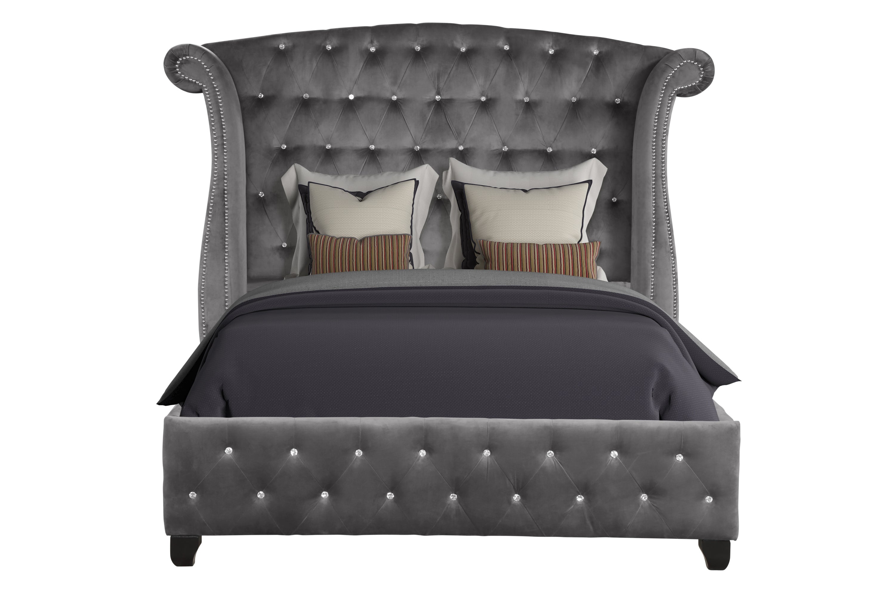 Sophia King Bed 4 Piece Gray