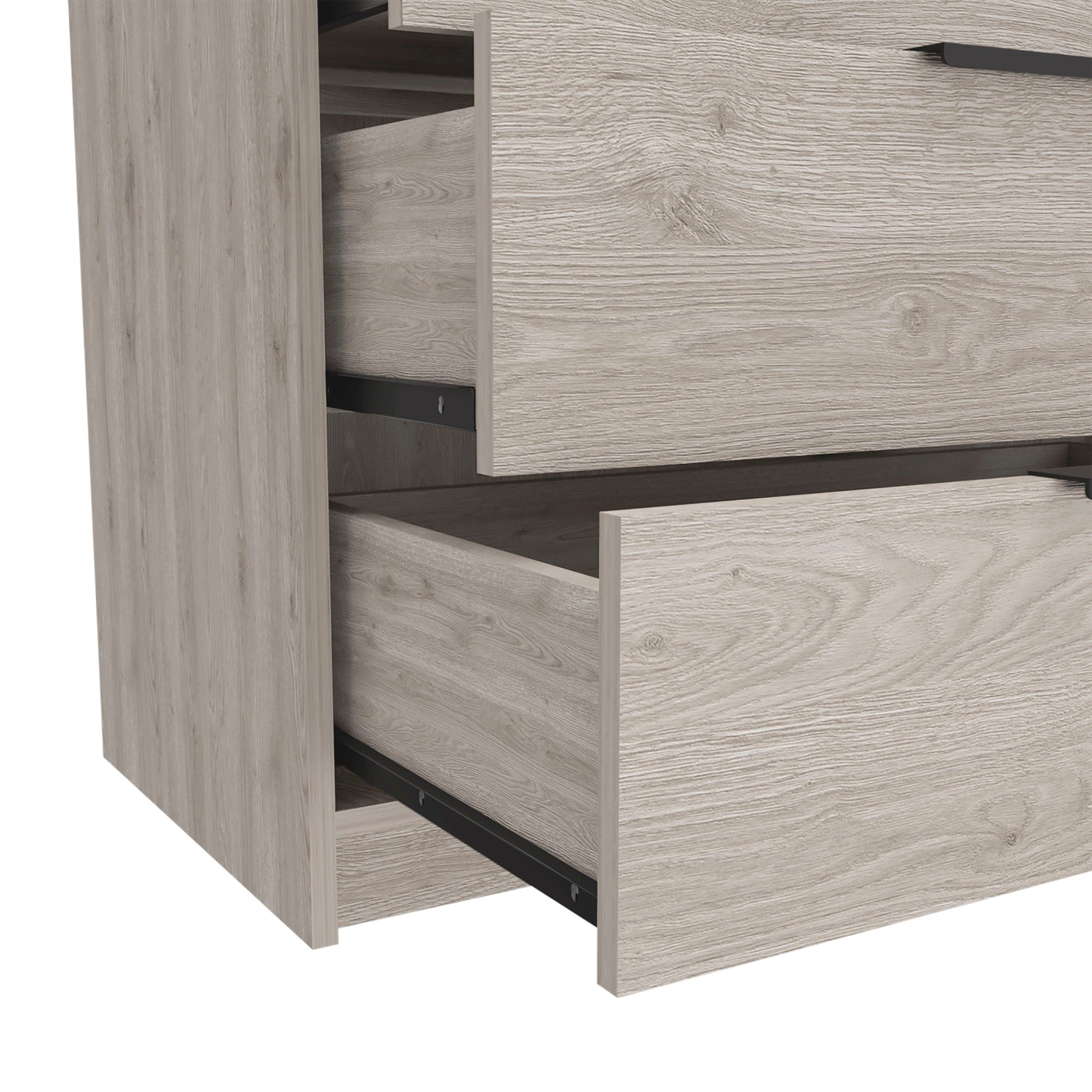 3 Drawers Dresser Maryland, Superior Top, Light Gray Finish