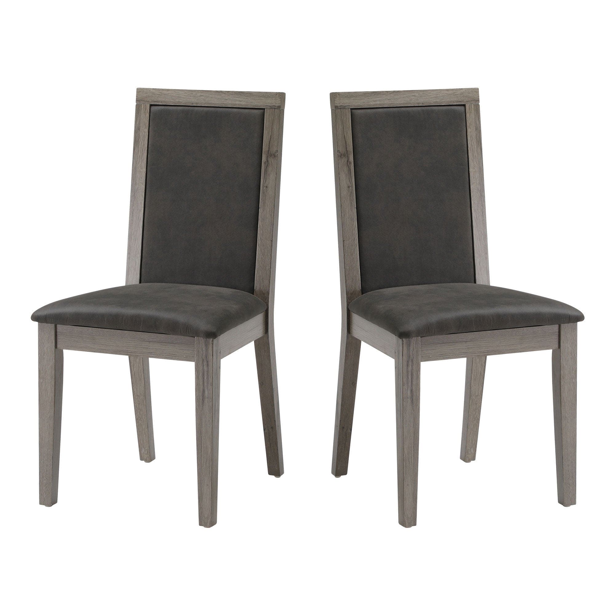 Dining Chairs Set of 2 Wood Dining Room Chair with MDF + sponge Back, Kitchen Room Chair Side Chair, Light grey Base with Grey Cushion