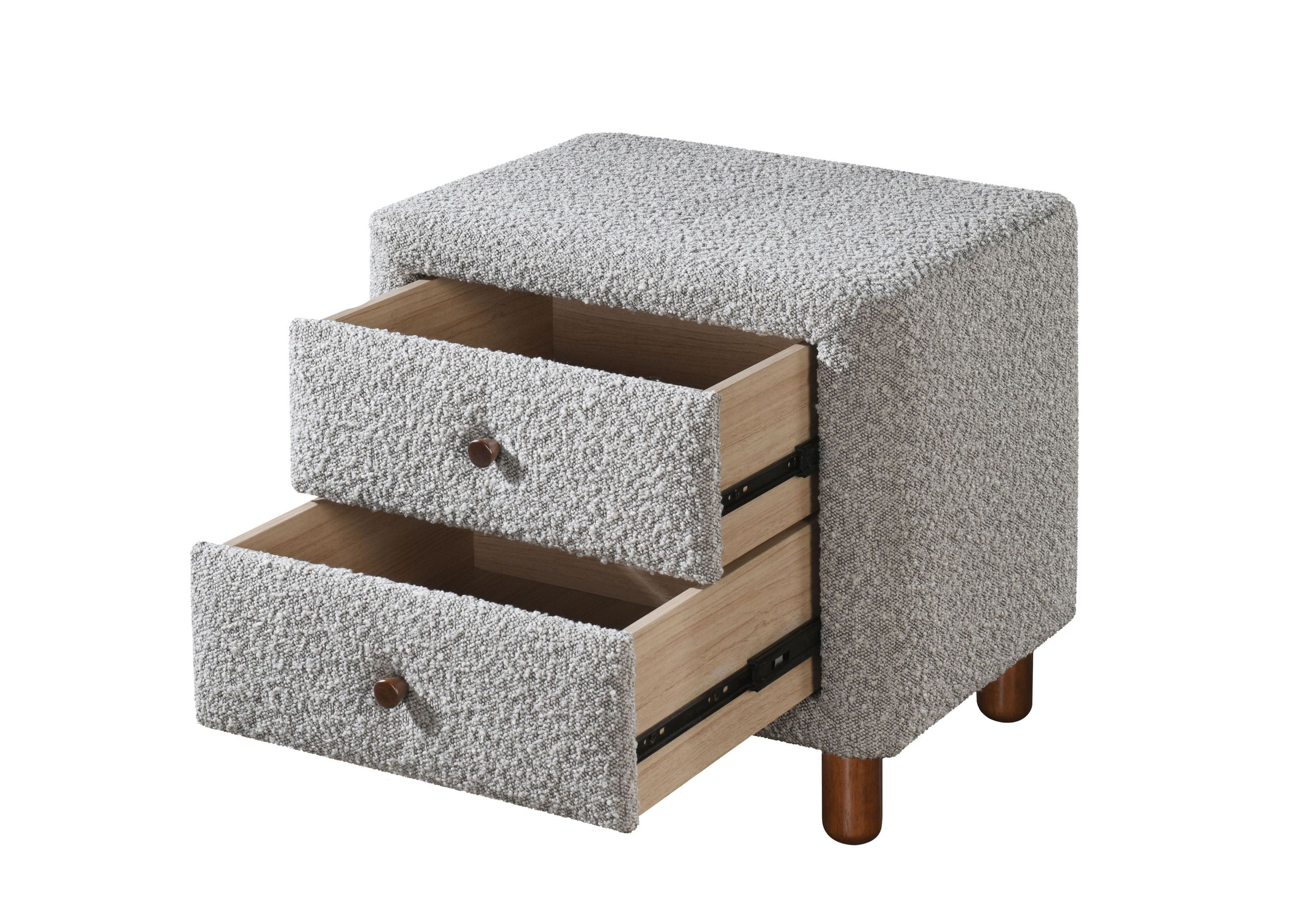 ACME Cleo Nightstand, Gray Boucle BD02473