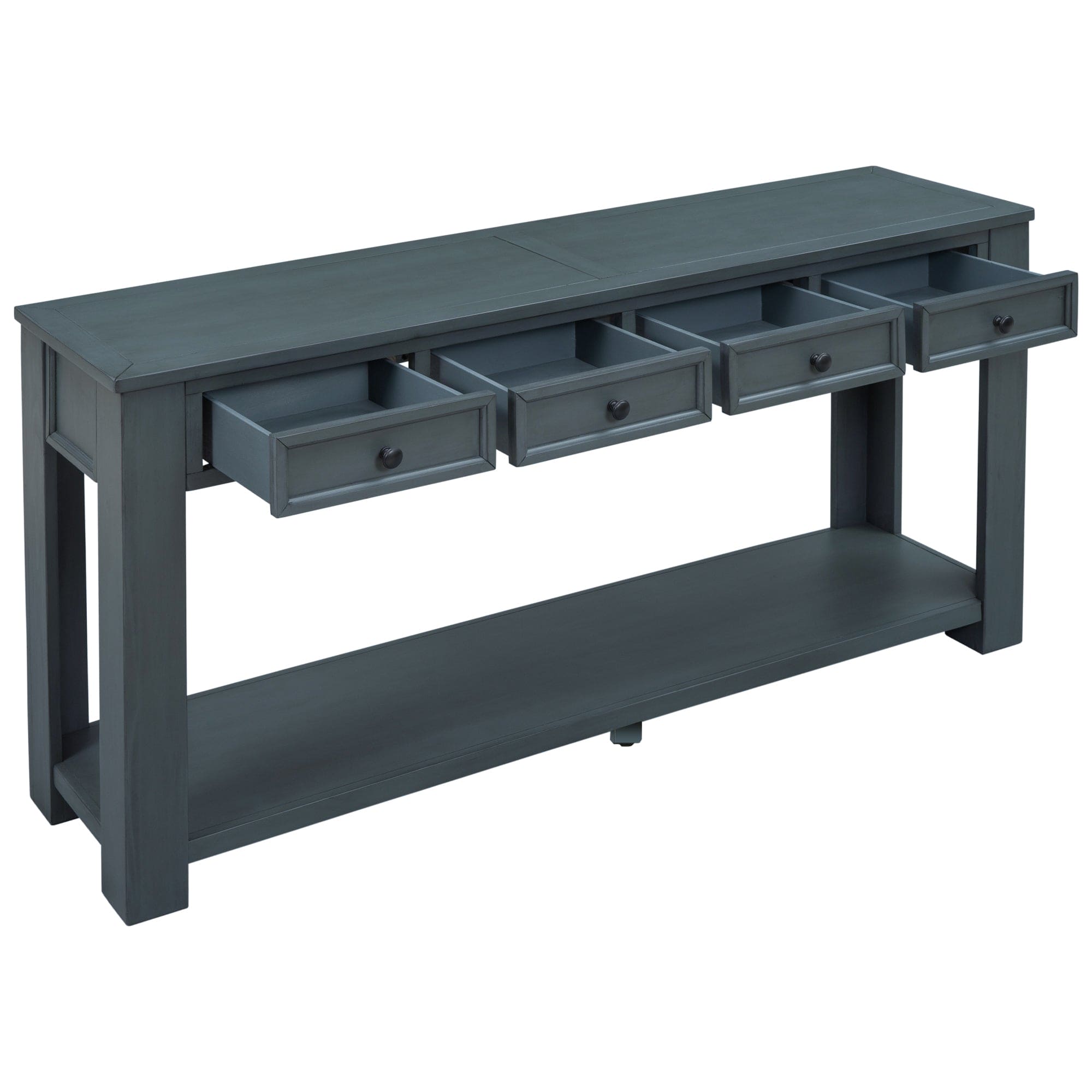 TREXM Console Table/Sofa Table with Storage Drawers and Bottom Shelf for Entryway Hallway (Navy)