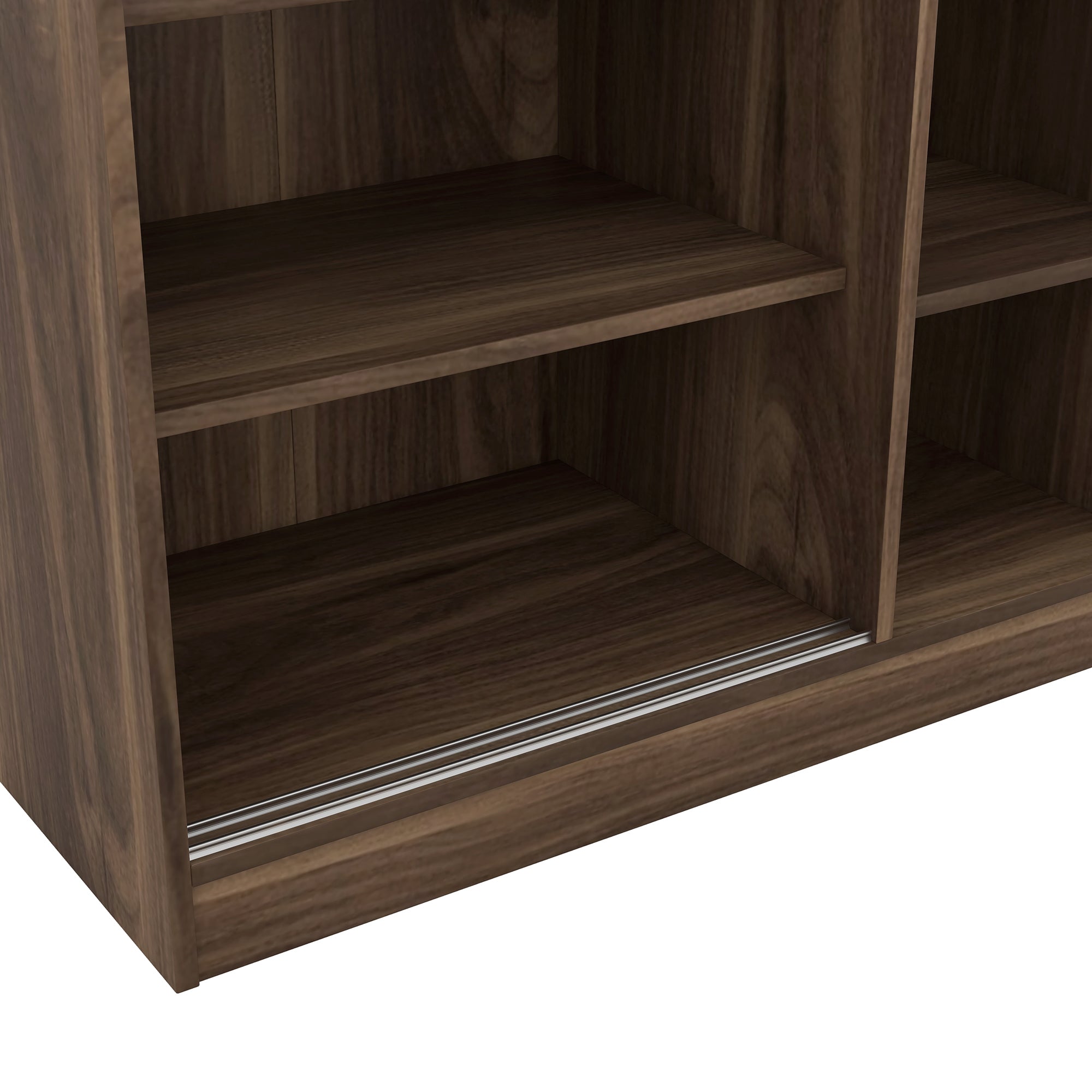 3-Door Shutter Wardrobe with shelves, Walnut