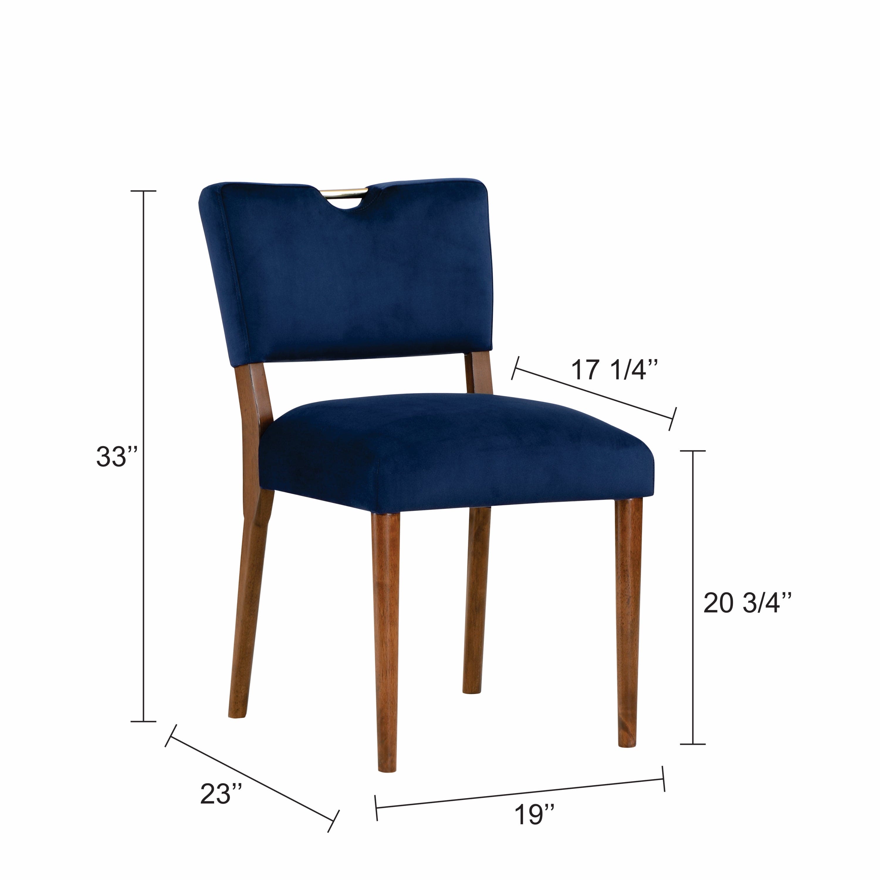 Bryson Navy Blue Velvet Dining Chair - Set of 2