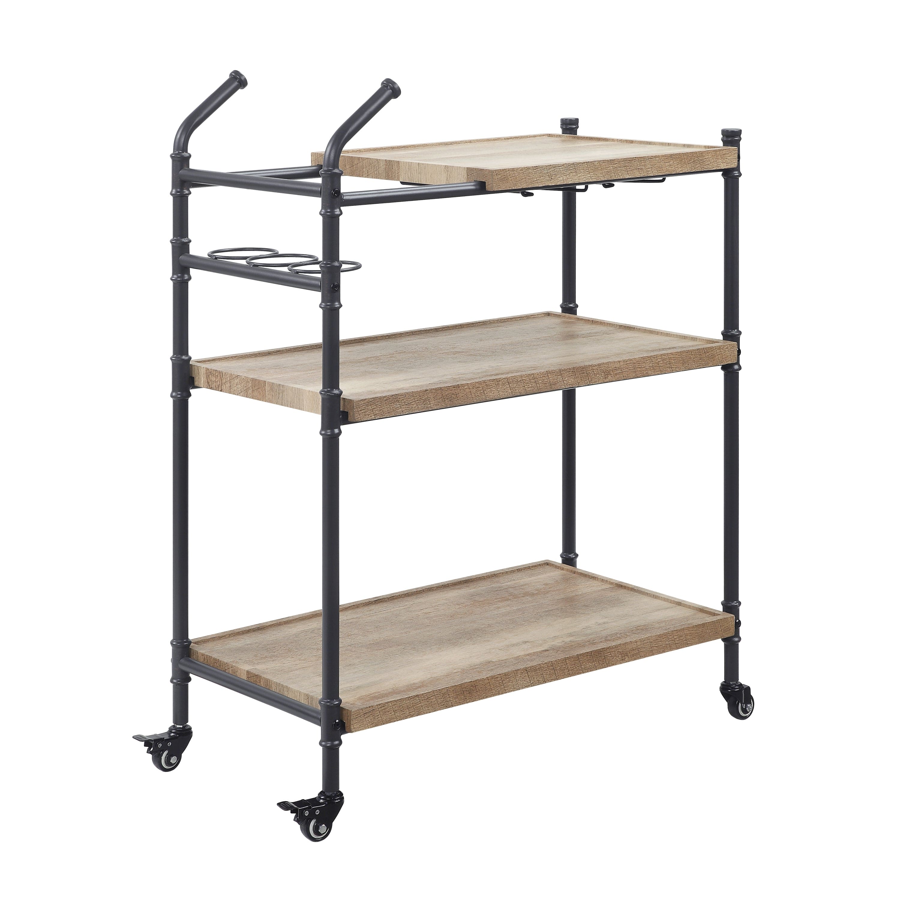 ACME Brantley Serving Cart in Oak & Sandy Black Finish AC00754