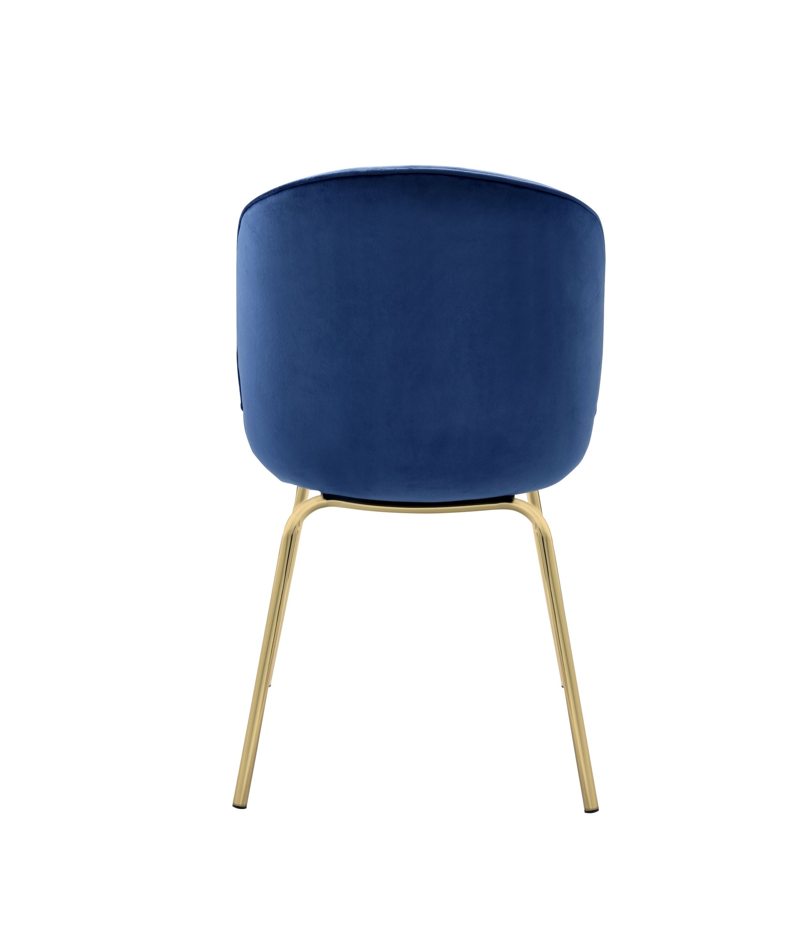 ACME Chuchip Side Chair (Set-2) in Blue Velvet & Gold 72947